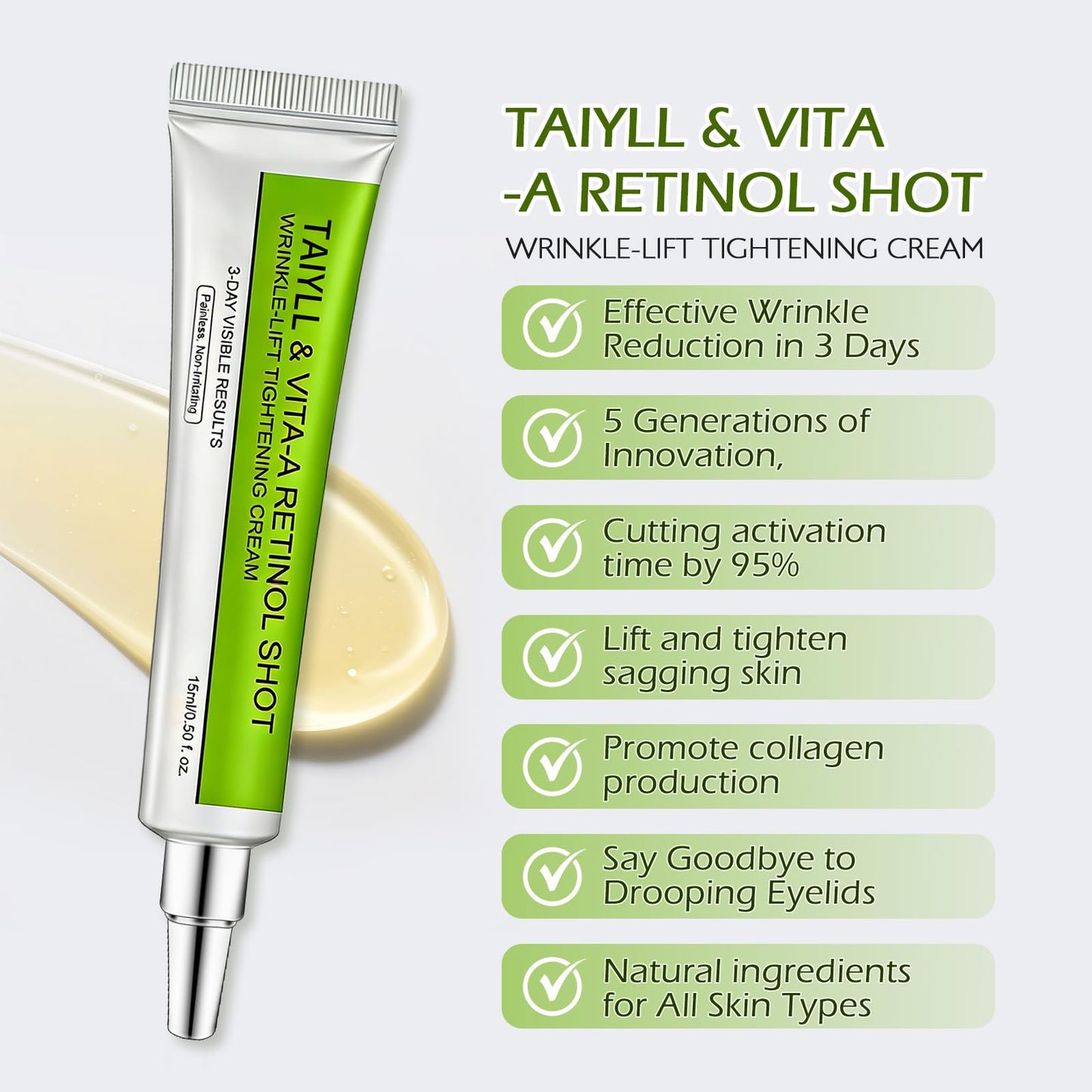 Botoxmix &Vita-A Retinol Shot Cream,Retinal Shot Tightening Booster, Retinol Anti-Wrinkle Cream, Anti-Aging, Reduces Fine Lines, Wrinkles & Crow’s Feet, Pore Minimizer, Firmer Skin