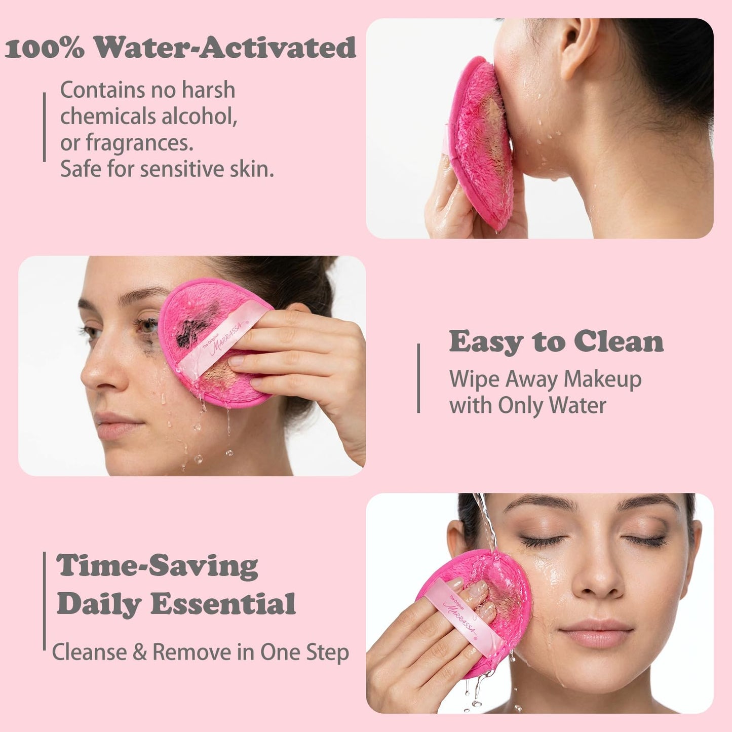Makeup Remover Cloths Reusable - Ultra Soft Microfiber Face Towels, Water Activated to Remove All Makeup Including Waterproof, Gentle on Skin, Quick Drying