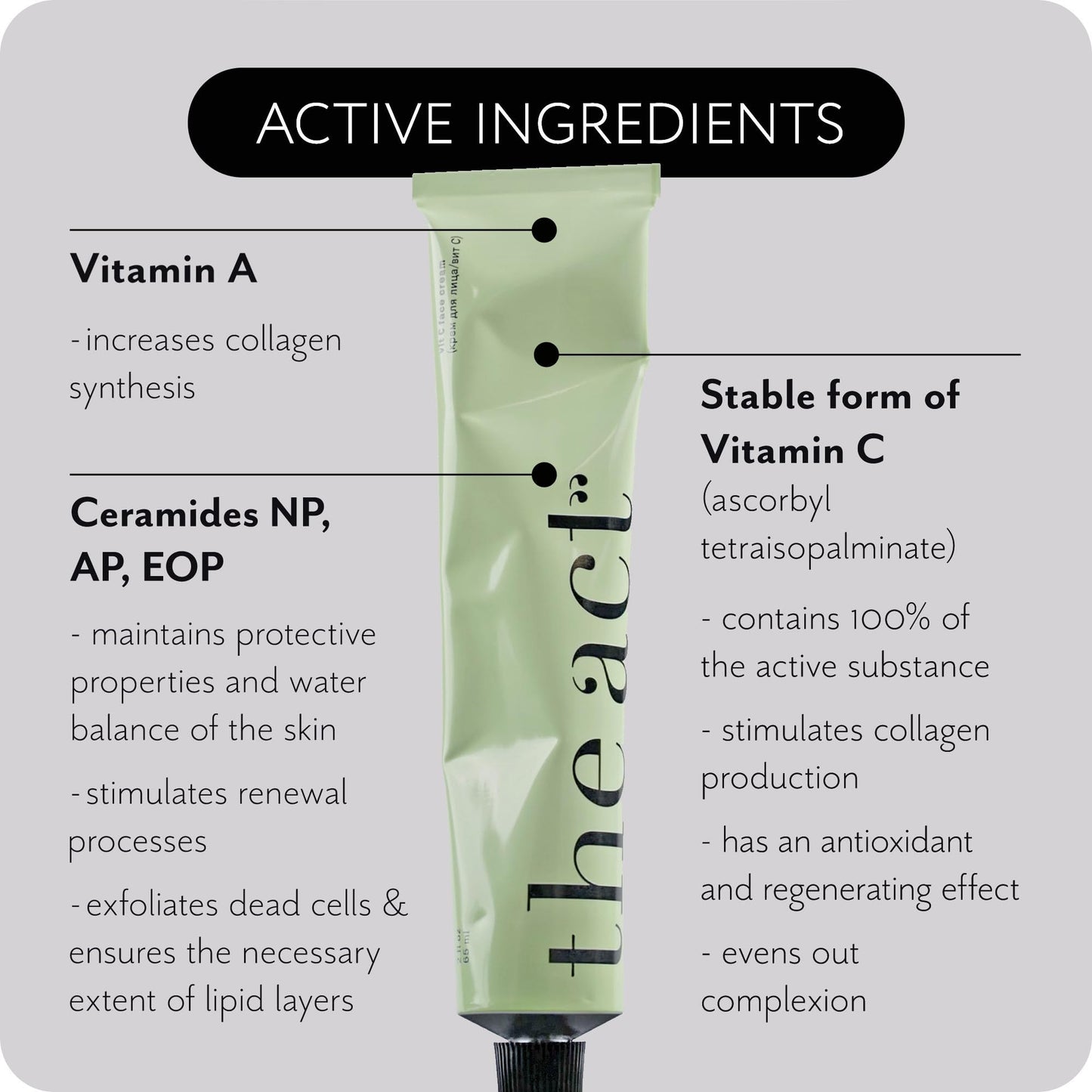 The Act Vitamin C Face Moisturizer Cream for Men and Women - Brightening & Hydrating | Anti-Aging Day Cream with Ceramides & Antioxidants for All Skin Types | Lightweight, Non-Greasy, Vegan 2 Fl Oz