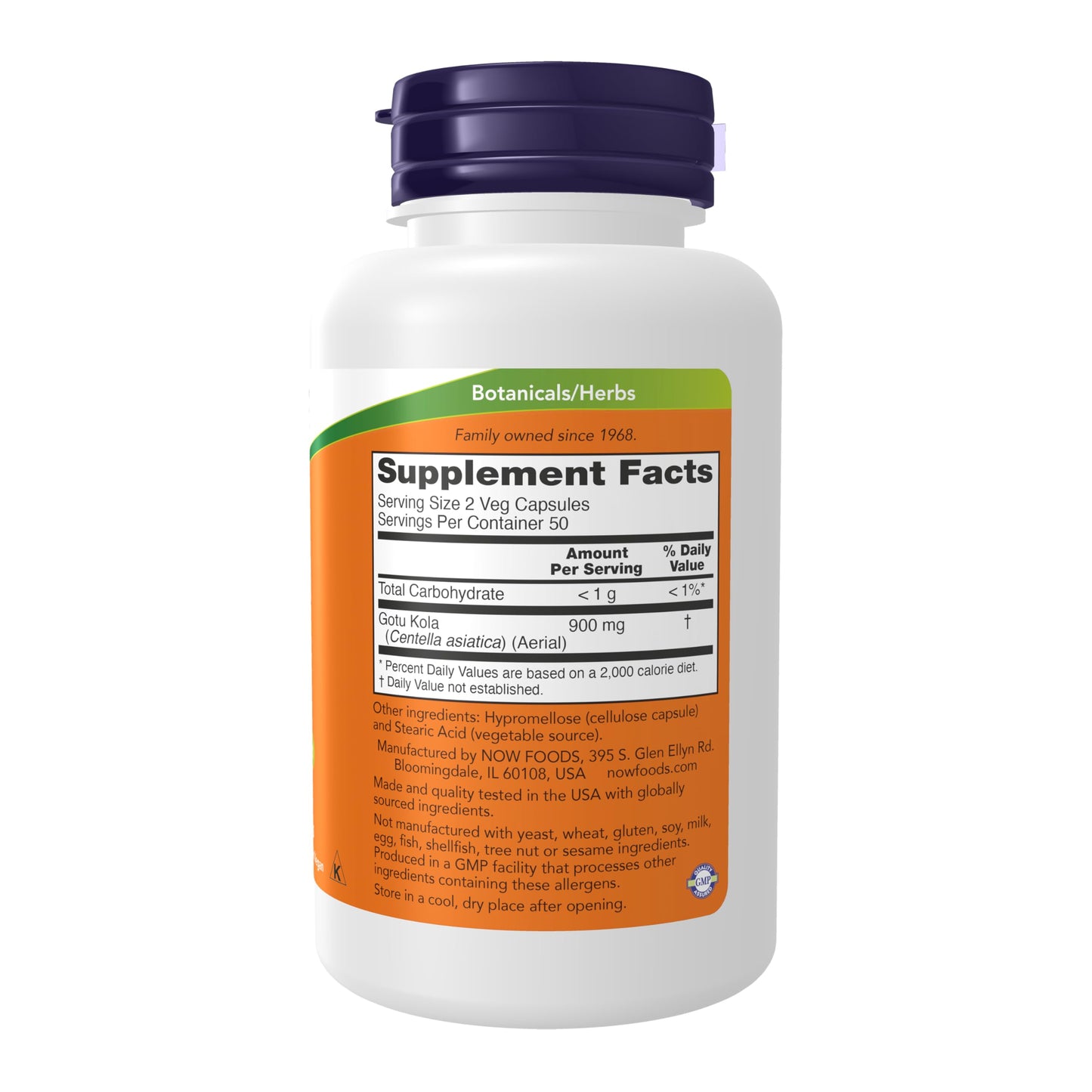 NOW Foods Supplements, Gotu Kola (Centella asiatica) 450 mg, Herbal Supplement, 100 Veg Capsules
