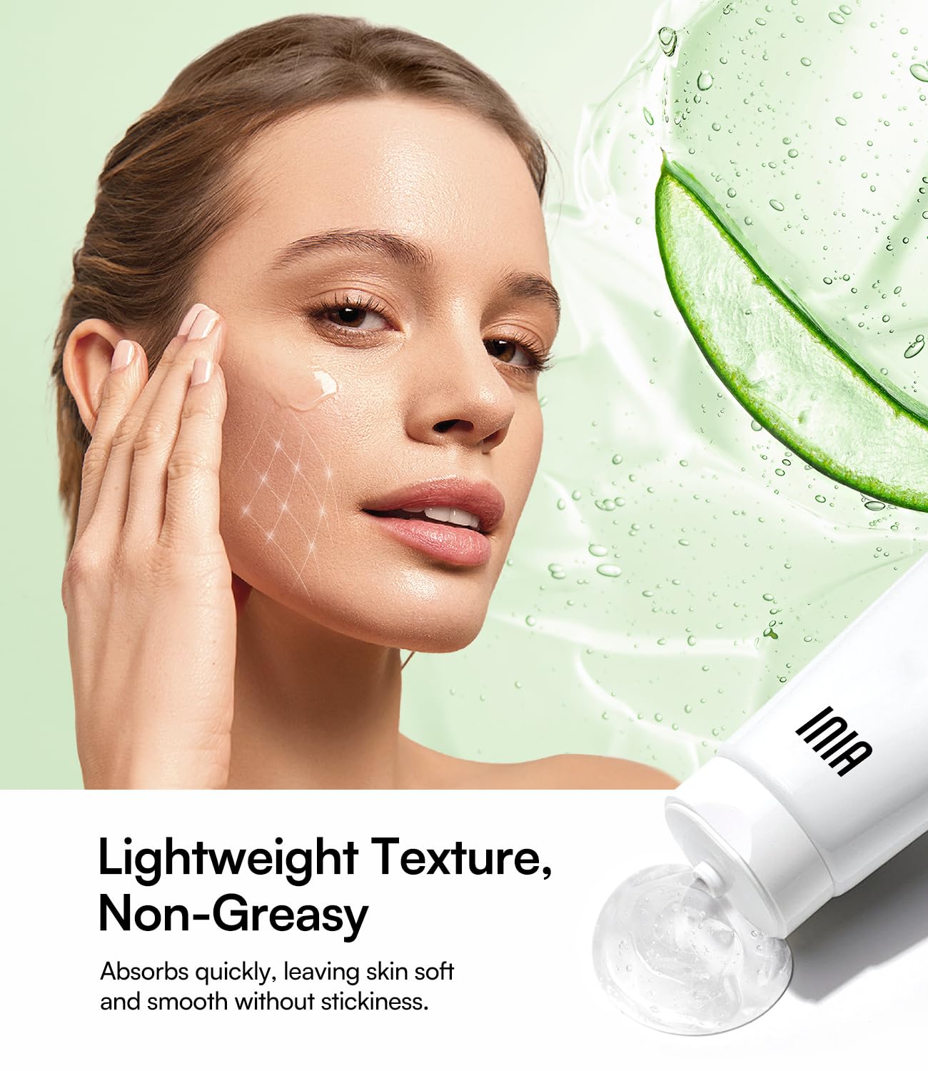 INIA Micro-current Conductive Gel for Facial and Body Skin Care Machines – Hydrating Gel Primer with Hyaluronic Acid, Anti-Aging & Skin Tightening for Women and Men, 10.56 Fl Oz