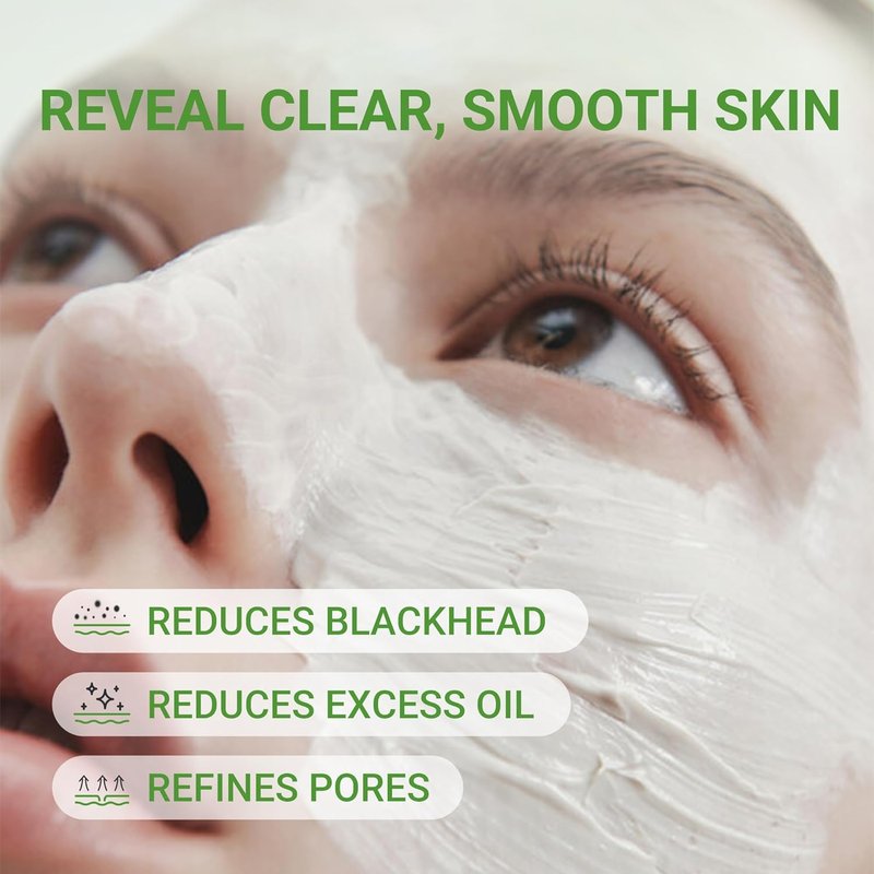 Acid Clay Mask - Deep Cleansing Facial Skincare with Amazonian White & Glacier Clay | Pore Minimizing, Oil Control, 3.53 oz