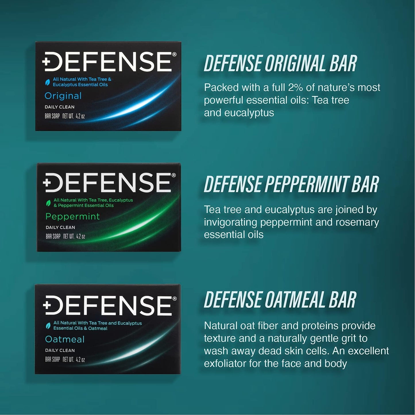 Defense Soap 2pk All Natural Oatmeal Bar Soap for Men | Made by Wrestlers with Tea Tree Oil & Eucalyptus Oil to Promote Healthy Skin