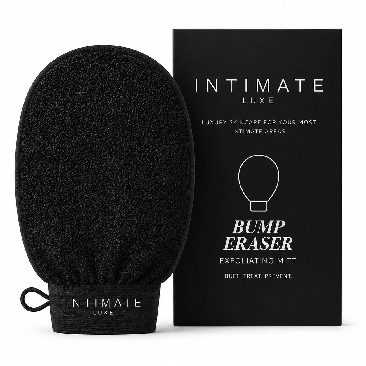Intimate Luxe Exfoliating Mitt – Reusable Physical Exfoliating Glove for Smooth-Looking Skin – Helps Lift Dead Skin & Surface Buildup – Shower & Bath Use – Single Mitt