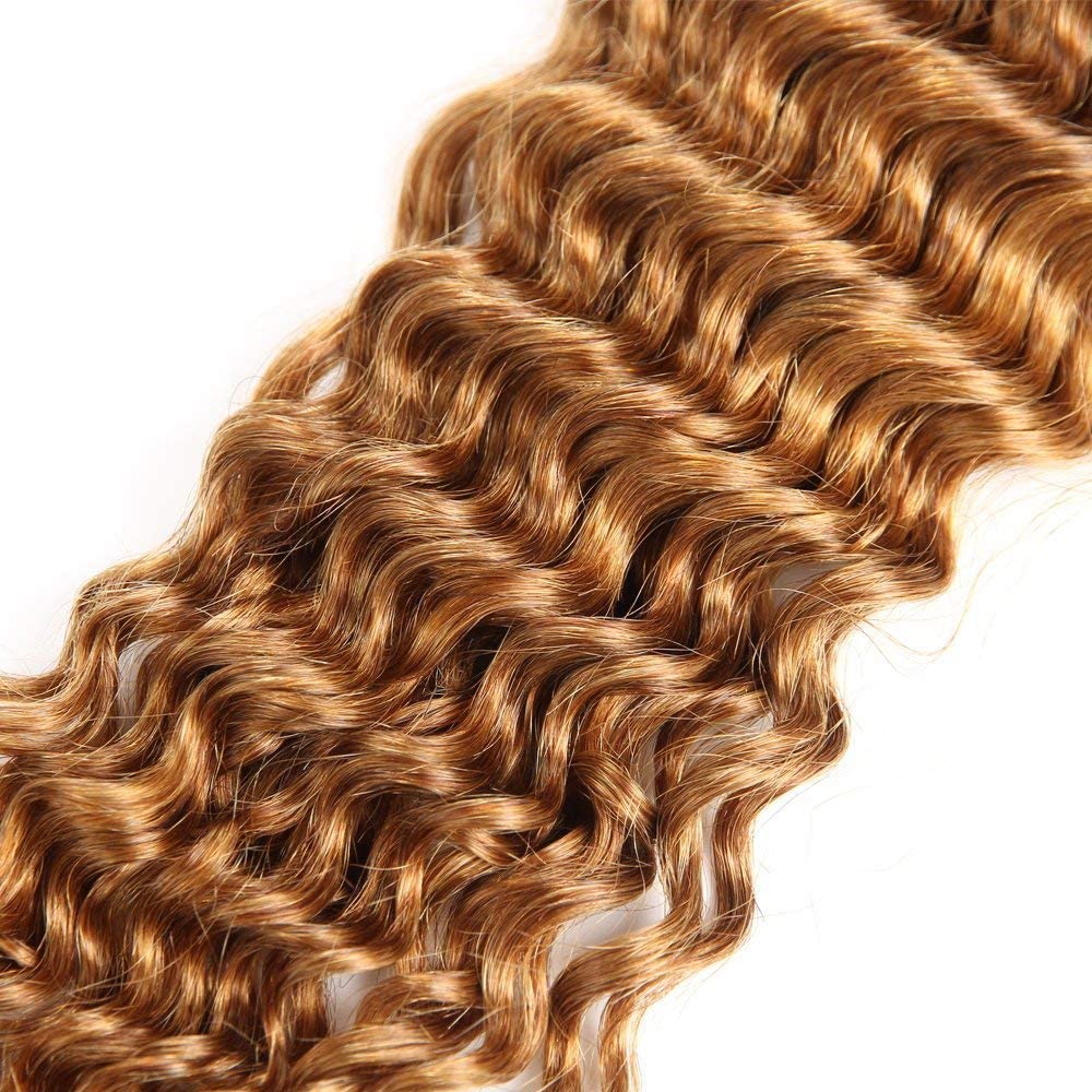 24 26 28 Inch Ombre Deep Wave Bundles Human Hair Honey Blonde Bundles 1b27 Ombre Bundles Brazilian Human Hair Virgin Remy Hair for Black Women 3 Bundles Double Weft 100g/Pc
