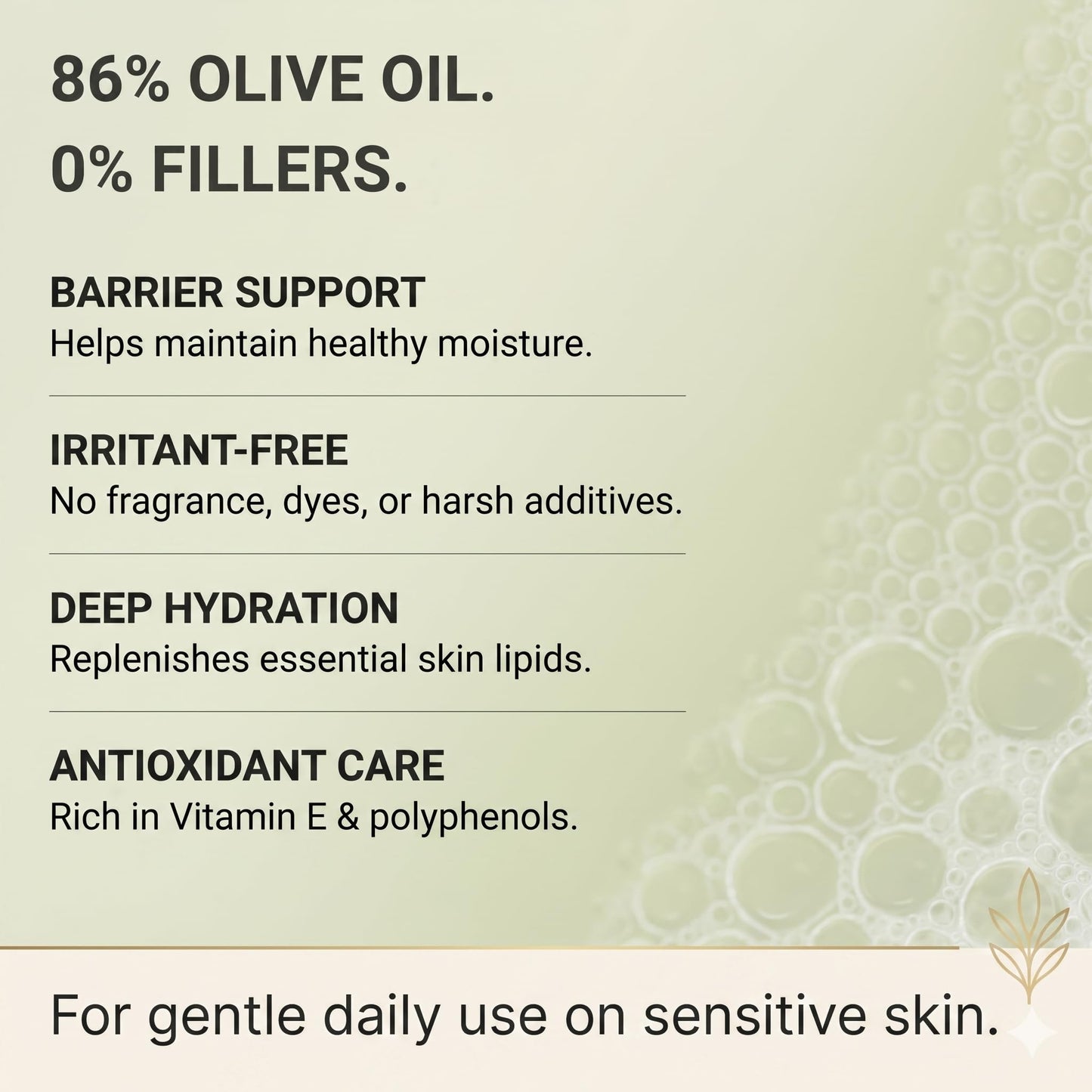 Jericho Olive Oil Soap Bar – 86% Pure Cold Pressed Natural Soap for Sensitive Skin, Face & Body – Fragrance Free, Palm Oil Free, Vegan Cleanser – 2 Bars 4.4 oz Each