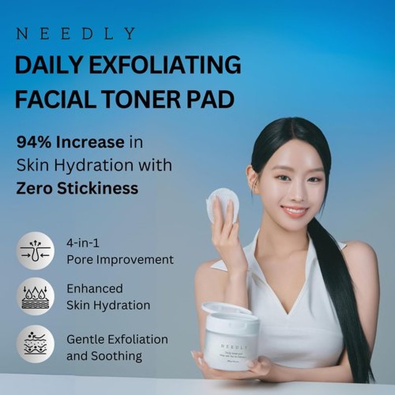 Needly | Exfoliating Facial Pads with BHA & PHA | Daily Toner Pad | for Pore Tightening