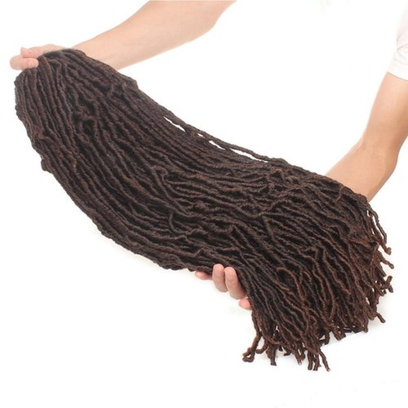 24 Inch New Faux Locs Hair 2Packs/lot Synthetic Goddess Locs Curly Wavy Faux Locs Braiding Hair Extension for Black Women Pre-looped Most Natural Crochet Braids Hair (24 Inch, T30#)