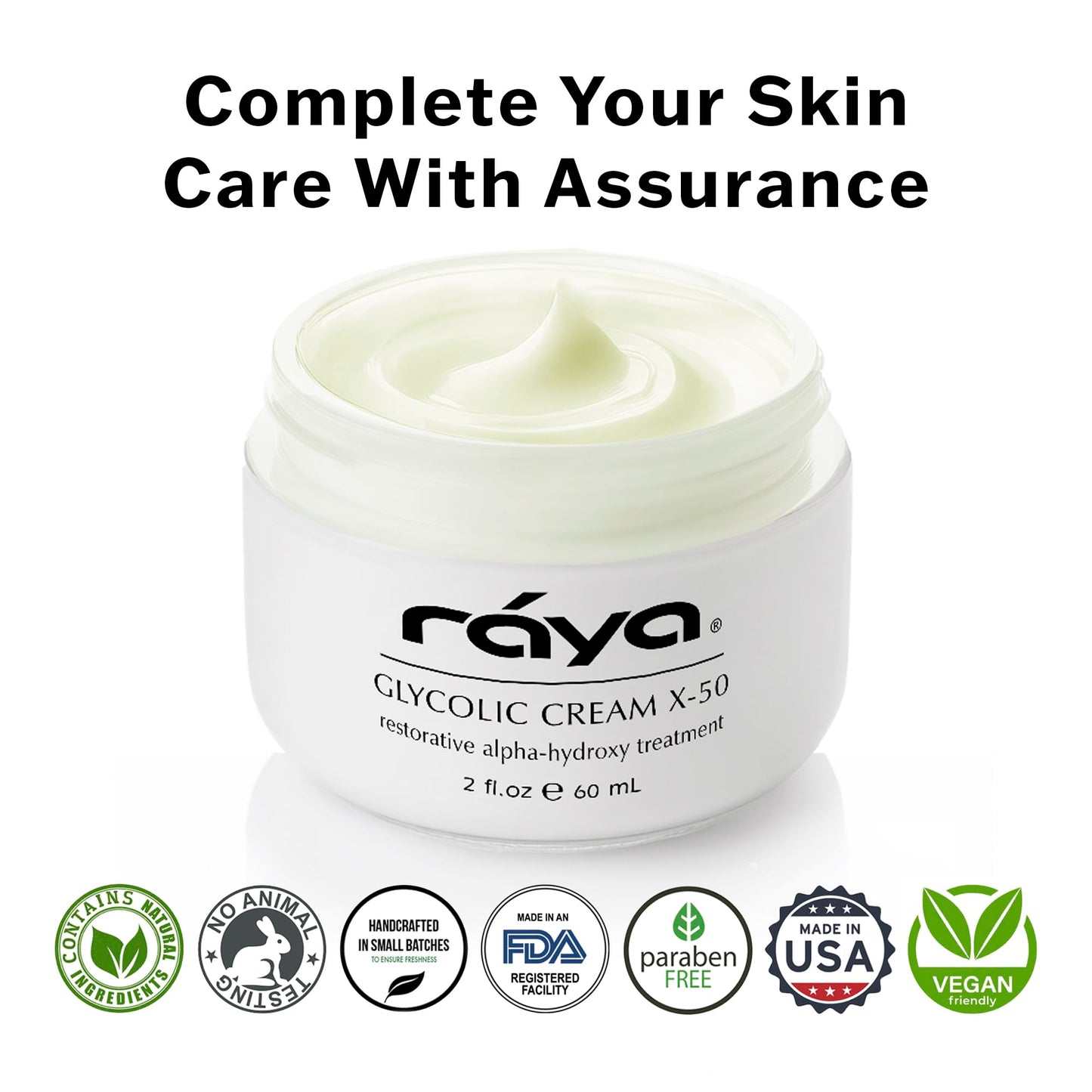 RAYA Glycolic Cream X-50 with AHA (G-329) | Exfoliating Facial Treatment for Non-Sensitive Skin Beginning to Show Signs of Aging | Helps Reduce Lines and Wrinkles | Made with Alpha Hydroxy Acids