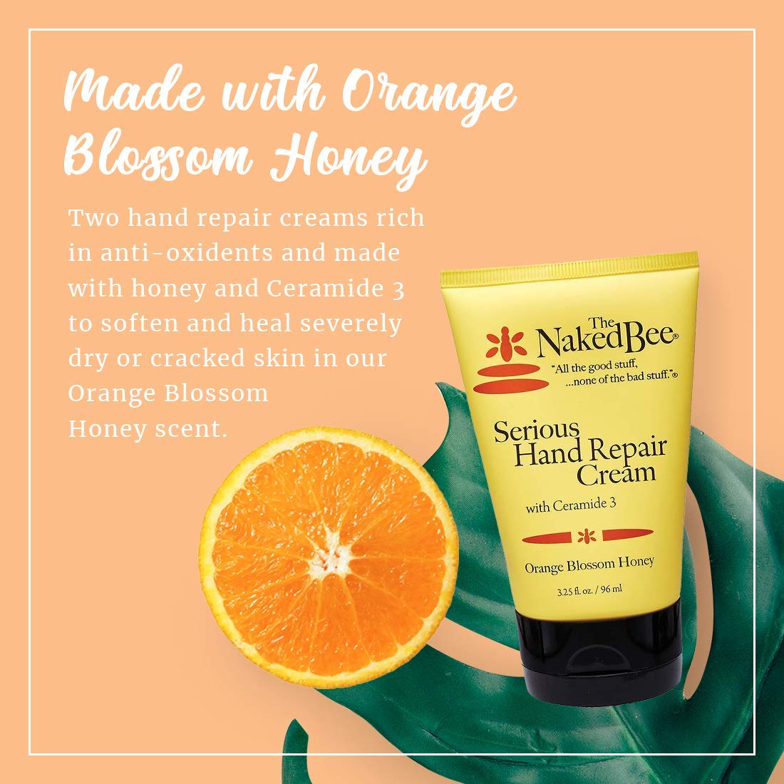 The Naked Bee Grapefruit Blossom Honey with Ceramide 3 Serious Hand Repair Cream Lotion - 2 Pack