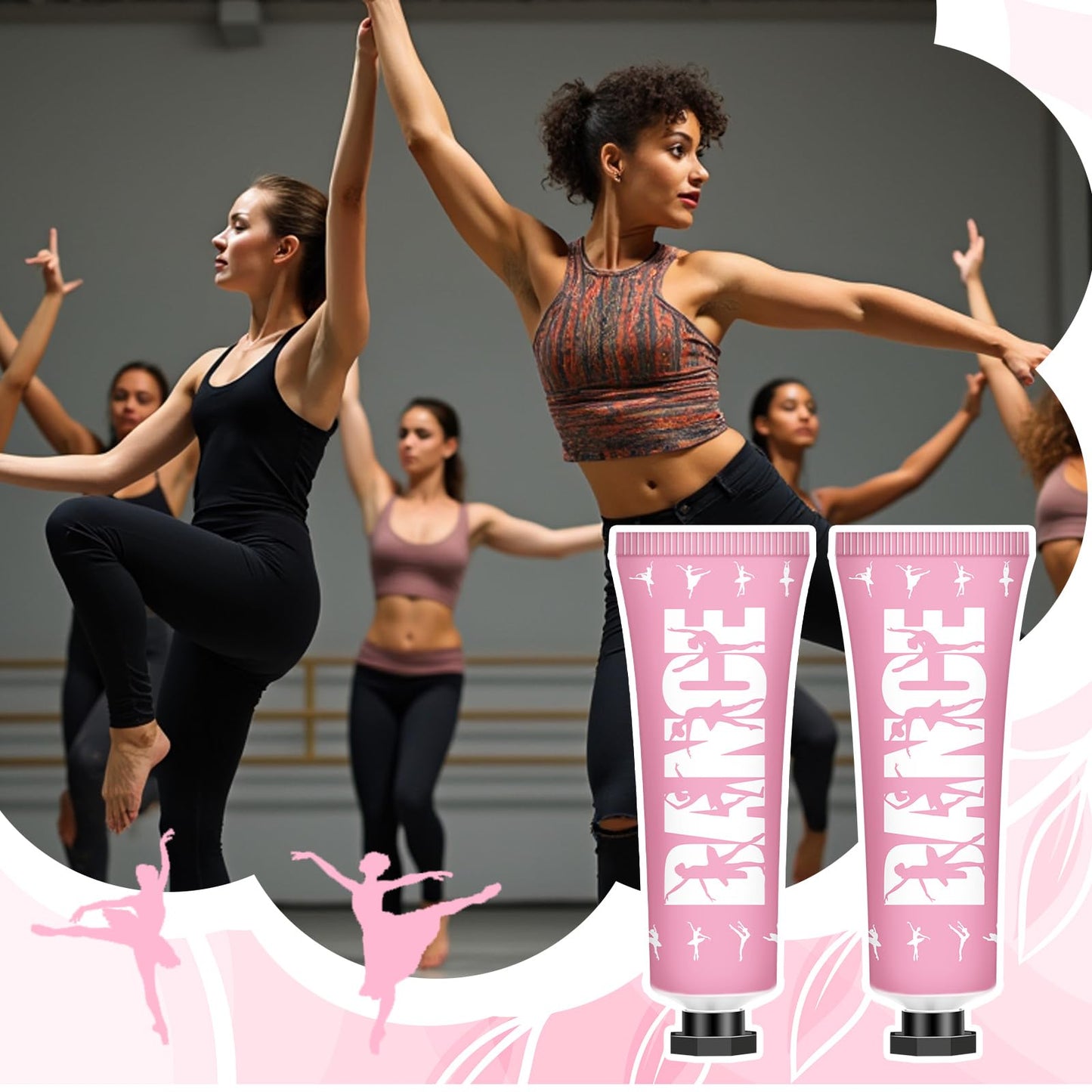 Loopeer 24 Pack Dance Themed Hand Cream Bulk Dancer Team Gifts Dance Competition Recital Party Favors Ballet Mini Hand Lotion Moisturizing for Women Dancing Graduation Teacher Ballet Ballerina Lovers