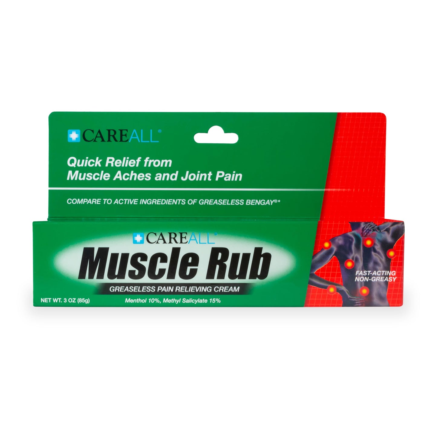 CareAll Muscle Rub Non-Greasy Cream 3.0 oz. Ultra Strength. Relief from Minor Aches and Pains in Muscles and Joints. 10% Menthol & 15% Methyl Salicylate