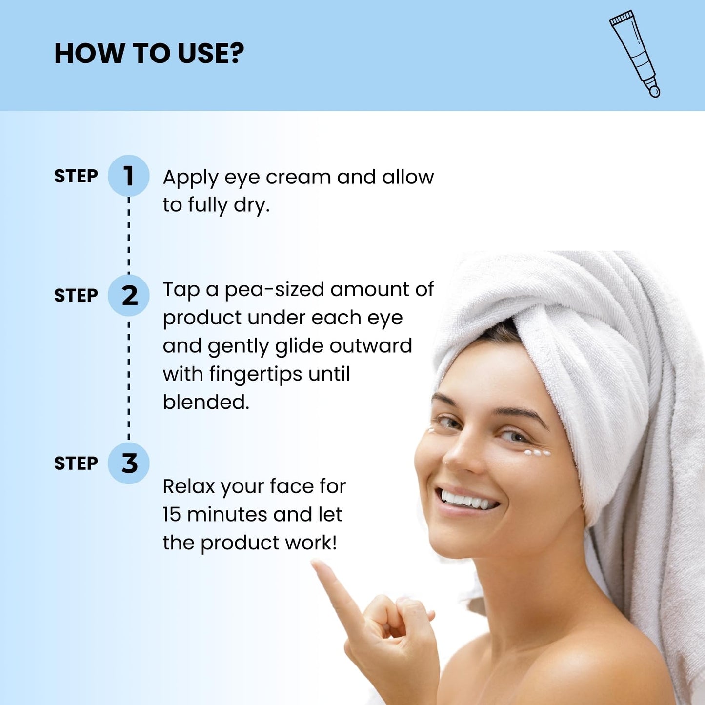 Natural Organic Vegan Eye Cream | Eye Cream for Dark Circles and Puffiness Cream for Eye Bags and Dark Circles Under Eye Contour Cream with Prebiotics 0,68 Oz Dermatologically Tested