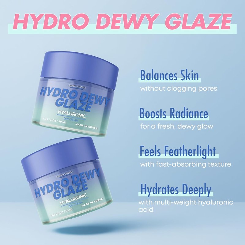 Hyaluronic Acid Day Cream - Anti-Aging Hydration for Smooth Skin | Vegan, Dermatologist Tested - 1.69 Fl Oz