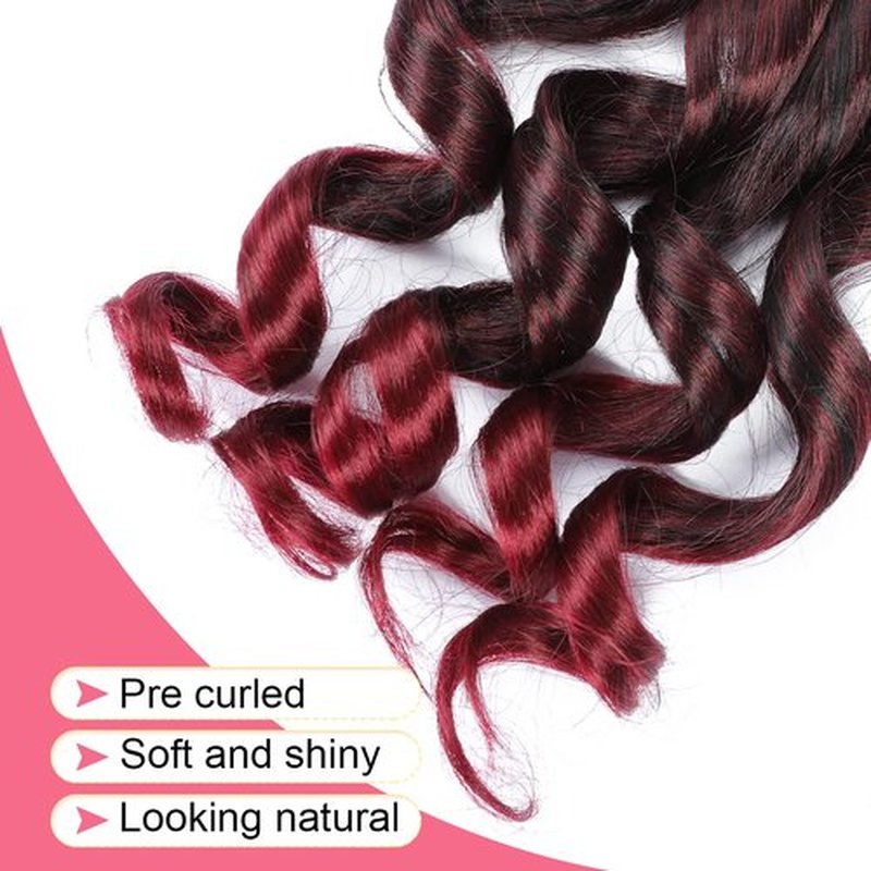 6 Packs French Curls Braiding Hair 24 Inch Loose Wave Bouncy Braiding Hair Pre Stretched Braiding Hair With Curly Ends 100g/pack Yaki Curly Braiding Hair for Black Women Hair Extensions (Tbug)