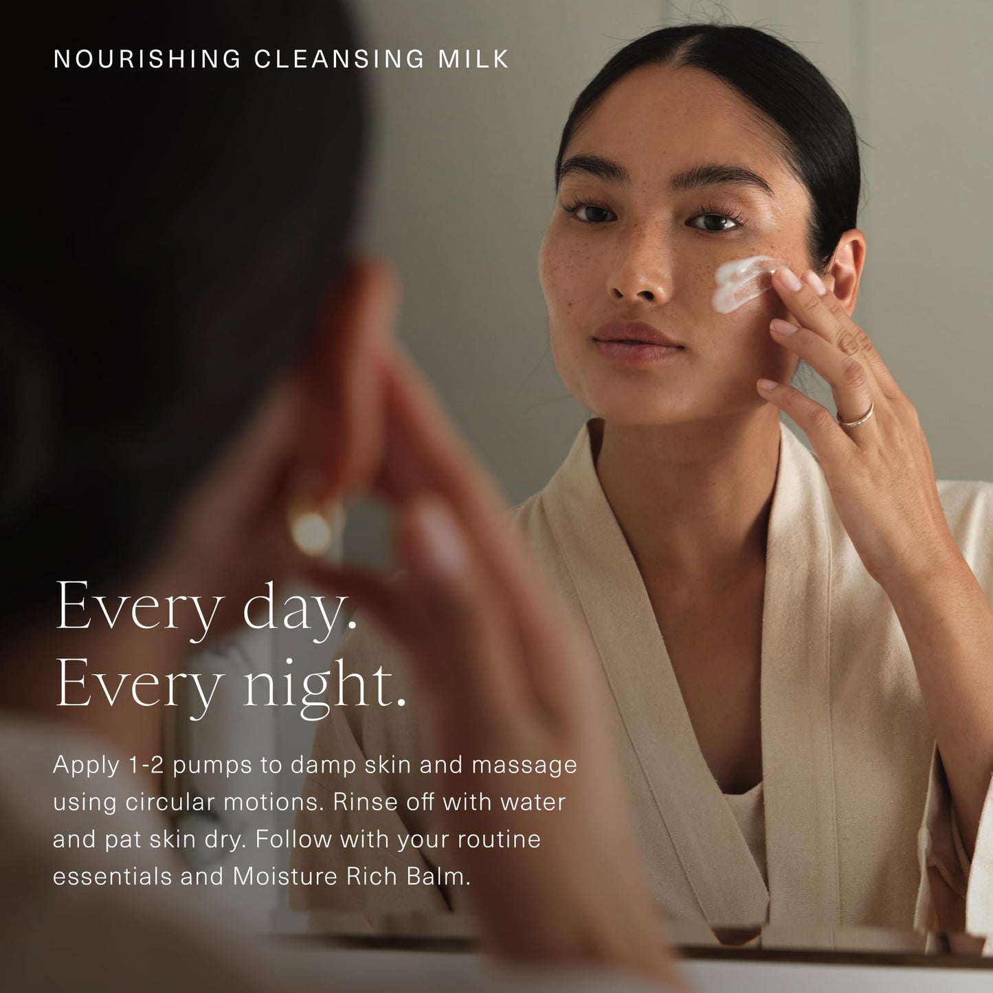 Oak Essentials Nourishing Cleansing Milk, Gentle Hydrating Face Cleanser with Oat Amino Acids, Rice Bran and Rosemary Extract, Removes Makeup and Sunscreen, 5 Fl Oz