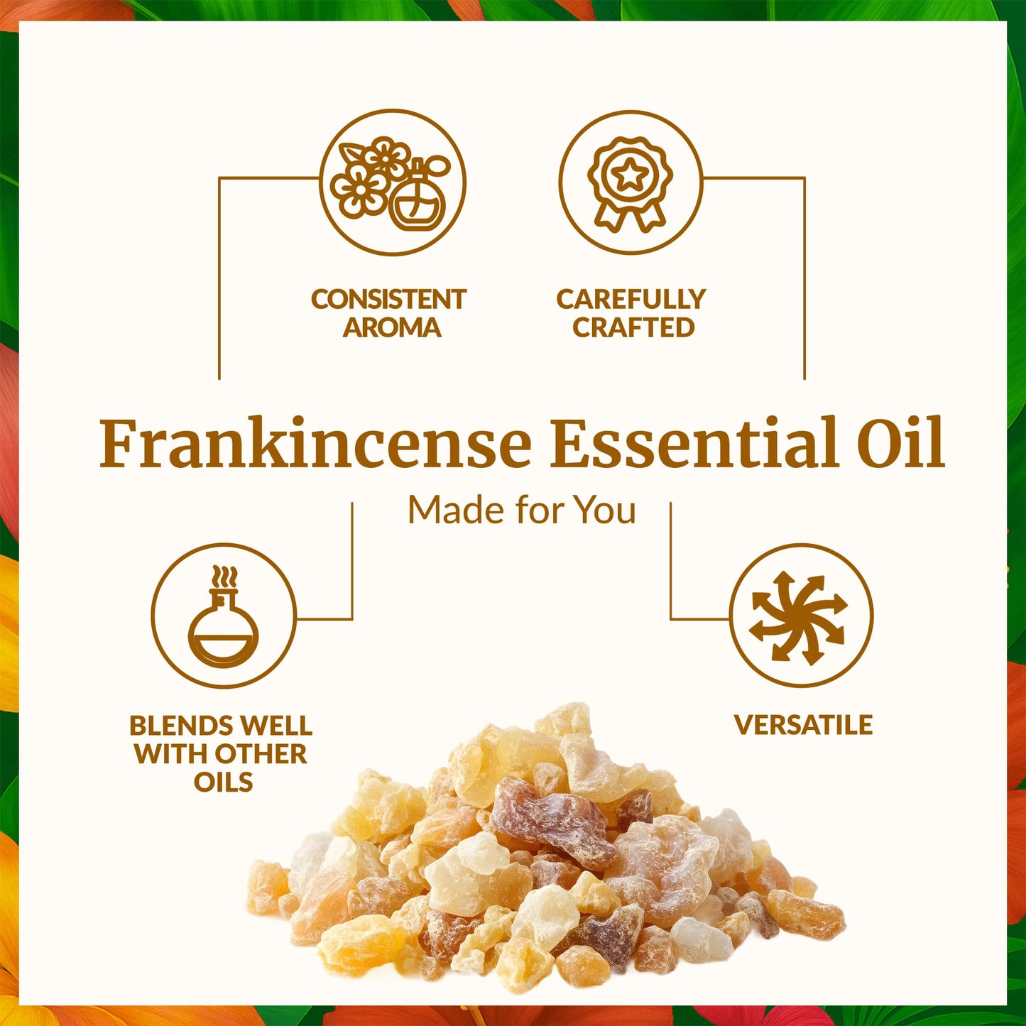 SVA Frankincense Essential Oil – 1 Fl Oz – for Diffuser, Skin & Hair Care – Ideal for Massage & DIY Blends – with Dropper