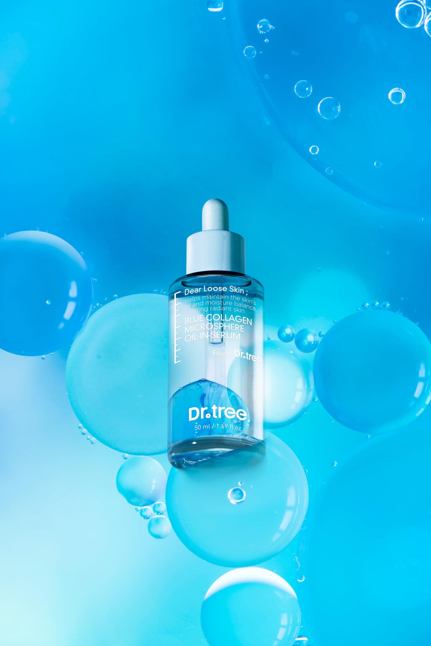 Dr. Tree Blue Collagen Microsphere Oil-in-Serum – Hydrating Face Serum with Hyaluronic Acid & Collagen – for Fine Lines, Glow & Skin Plumping – Lightweight Moisturizer – 50 ml / 1.69 fl oz