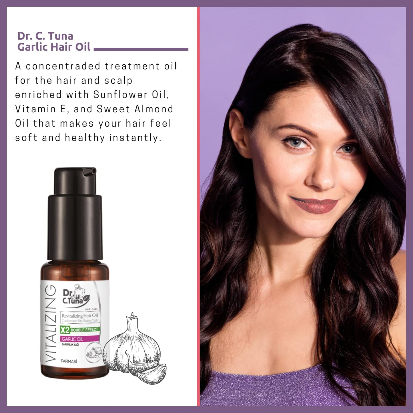 Farmasi Dr. C. Tuna Vitalizing Garlic Oil, All Hair Types, 1 fl oz