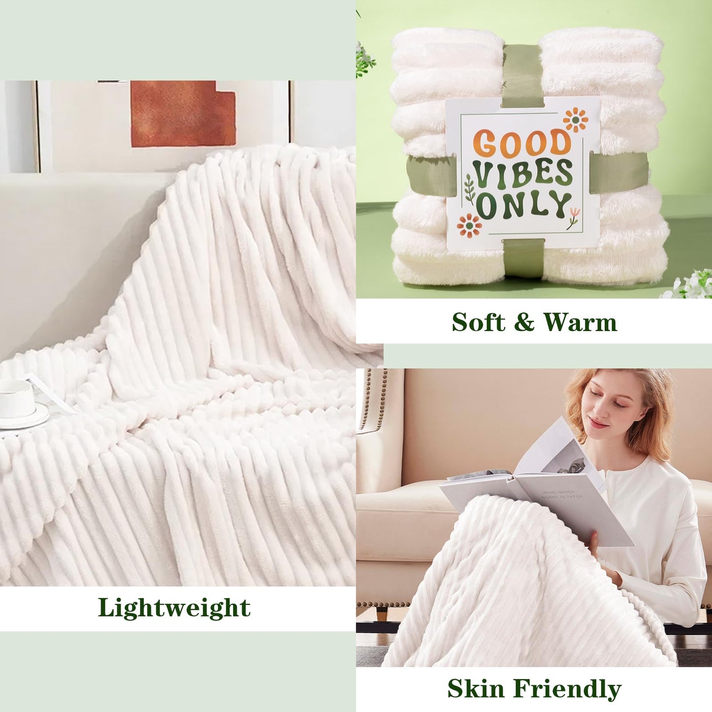 Self Care Gifts for Women, Get Well Soon Care Package for Women w/Blanket, Relaxing Spa Baskets Birthday Gifts for Mom Her Sister Best Friend Wife Girlfriend (White)