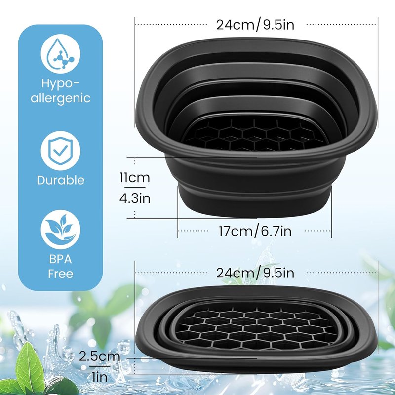Ice Face Plunge Bowl - Collapsible Silicone Facial Tub for Cold Water Therapy | Large Portable Ice Bath for Skin Tightening & Puffiness Relief