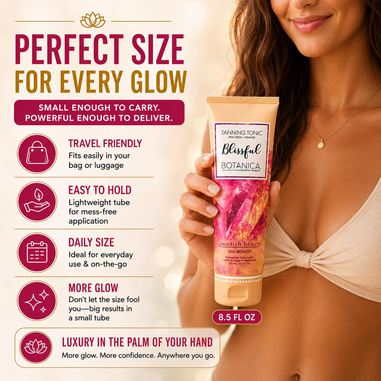 Swedish Beauty Blissful Botanica DHA Bronzer 8.5 ounce Tanning Bed Lotion