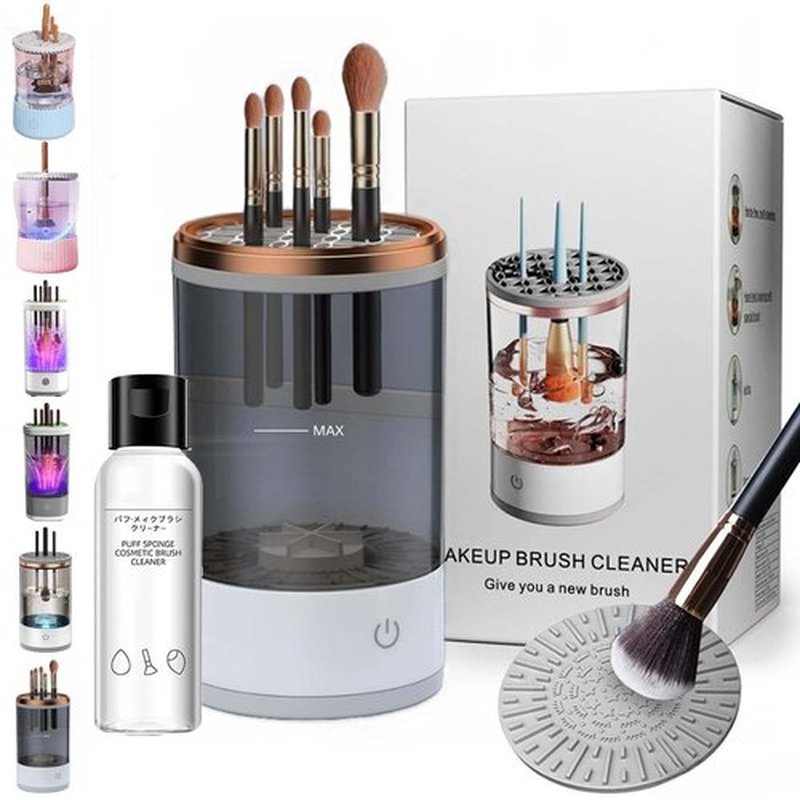 Beautyswirl - Cosmetic Brush Cleaner, The Cozy Luna Brush Cleaner, Multicolor Makeup Brush Cleaner Usb Rechargeable Automatic Deep Cosmetic Cleaning Device (Charging,Black)