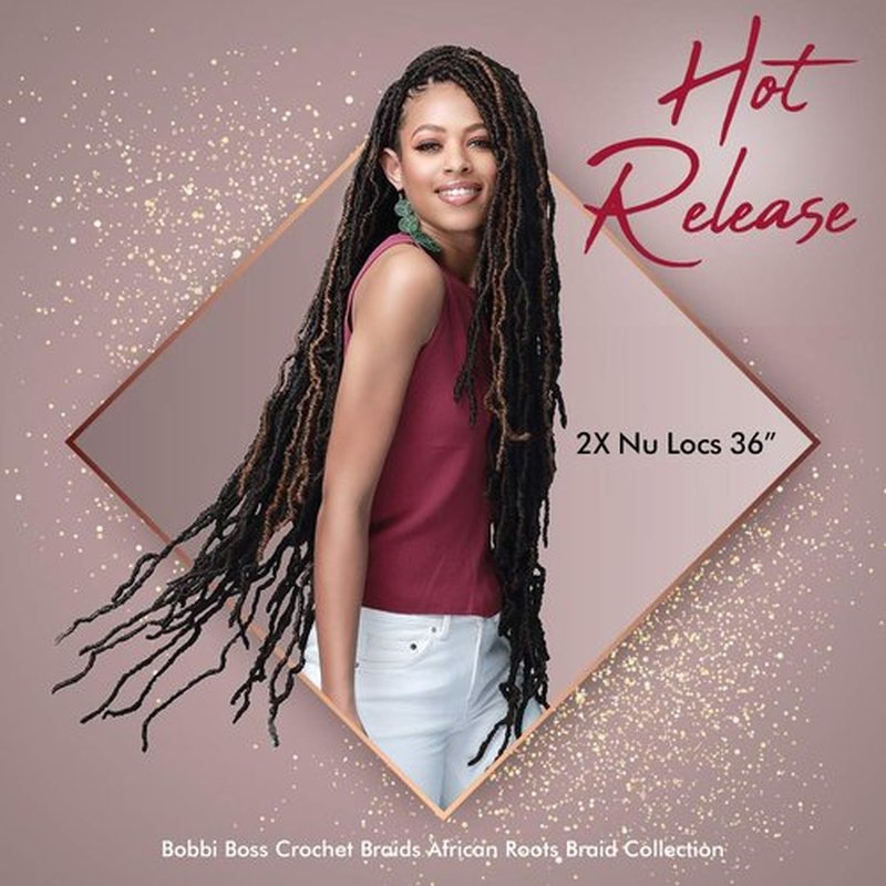 Bobbi Boss Synthetic Crochet Braid NU LOCS 36 2x (6-Pack, 1B)
