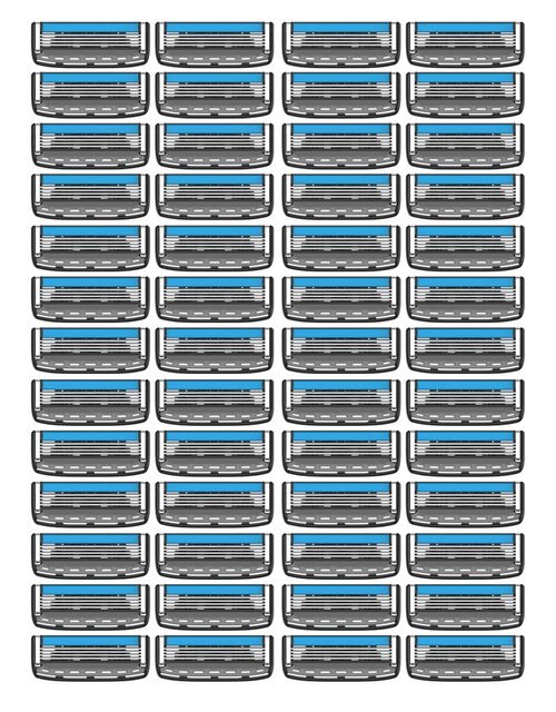 Dorco Pace 4 Pro - Four Blade Razor Shaving System - 52 Cartridge Refills (No Handle)