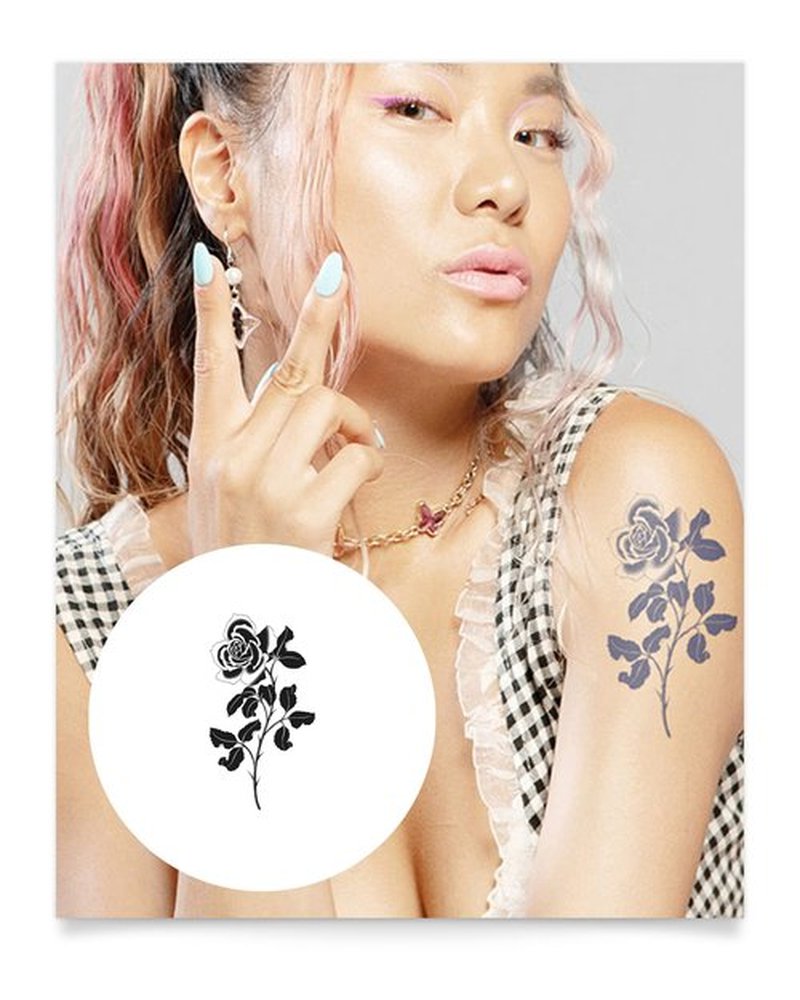 Inkbox Temporary Tattoos, Semi-Permanent Tattoo, One Premium Easy Long Lasting, Water-Resistant Temp Tattoo with For Now Ink - Lasts 1-2 Weeks, Take It Slow, 6 x 3 in