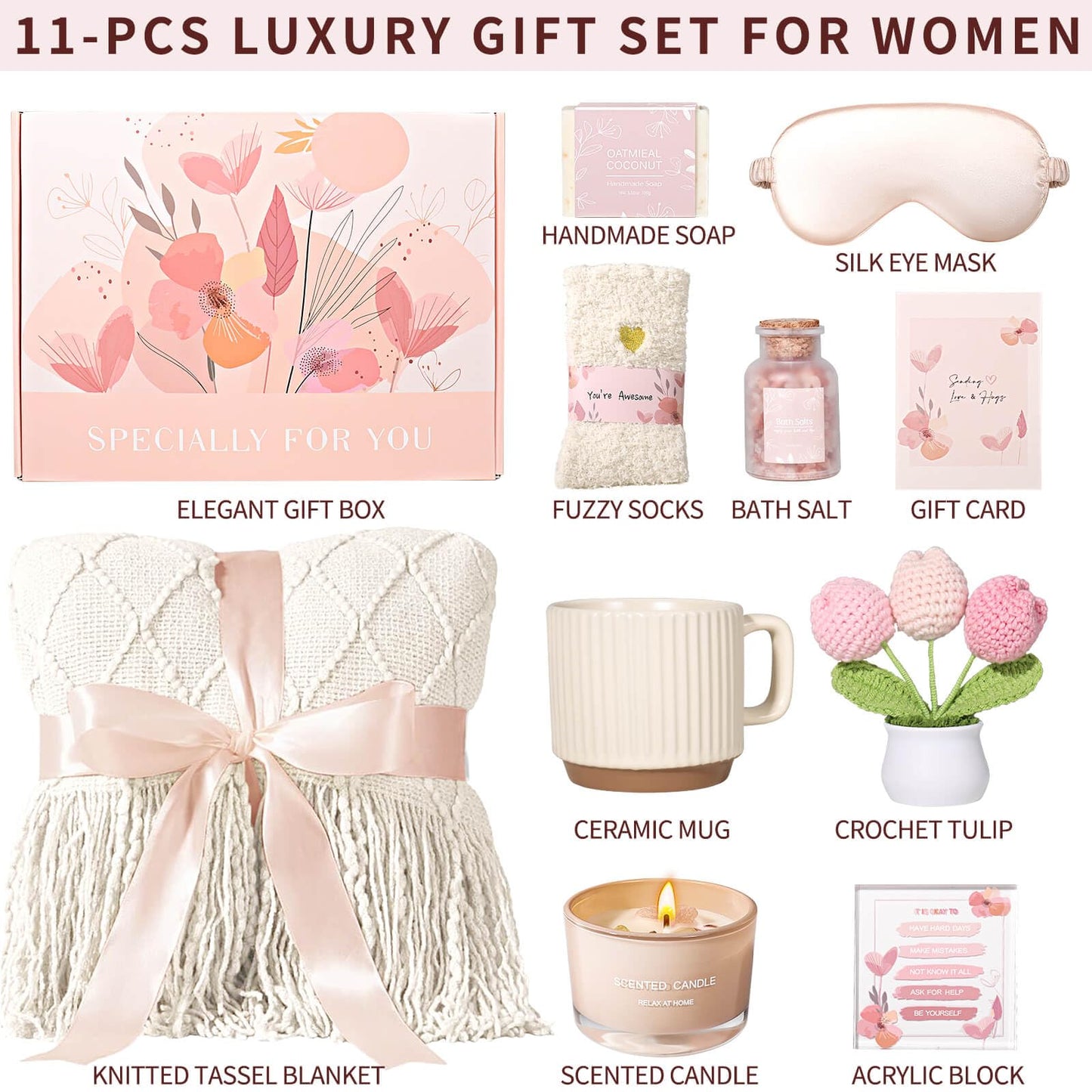 Get Well Gifts for Women, Self Care Gifts After Surgery Sympathy Baskets Spa Gift Set Unique Mothers Day Birthday for Women Best Friend Mom Her