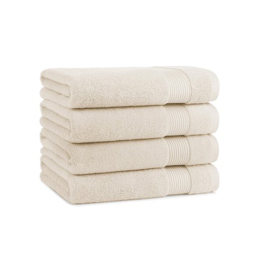 Arkwright Bath Towels Set of 4 - Super Soft 100% Cotton, 600 GSM Quick Dry & Absorbent, Luxury Bathroom Essentials for Hotels, Spa, Hosts, and Vacation Rentals, Alabaster Ivory