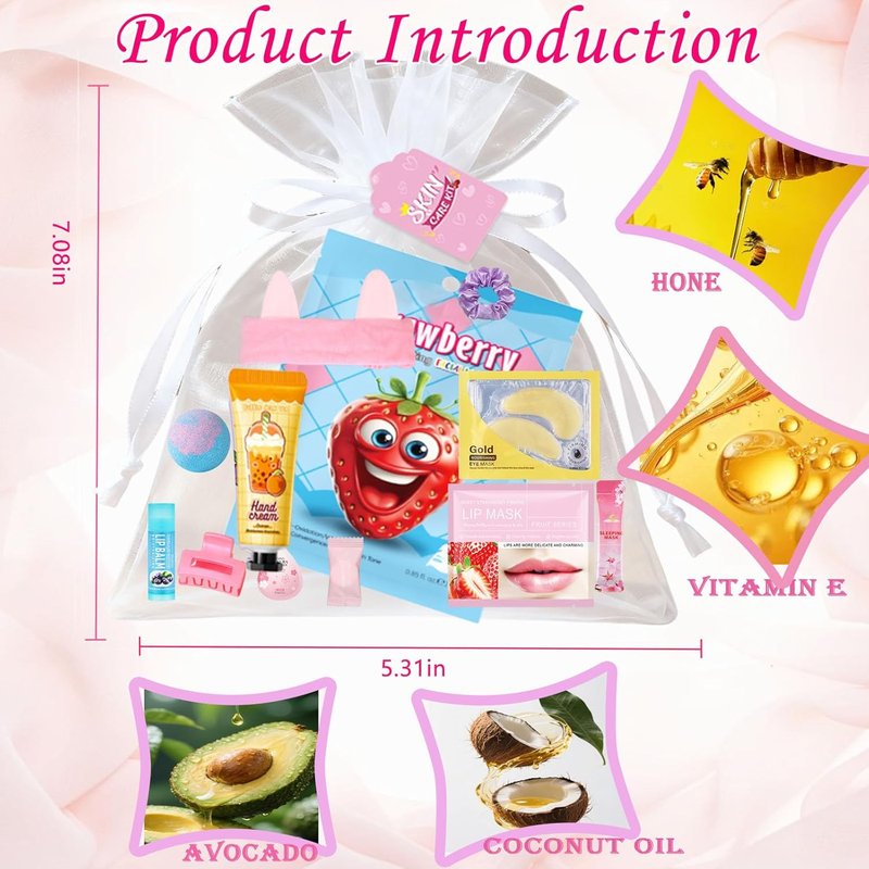 Spa Party Supplies - 112PCS Girls' Spa Kit with Face Masks, Hand Cream & Foot Bath Bombs | Perfect for Birthday & Sleepover Parties