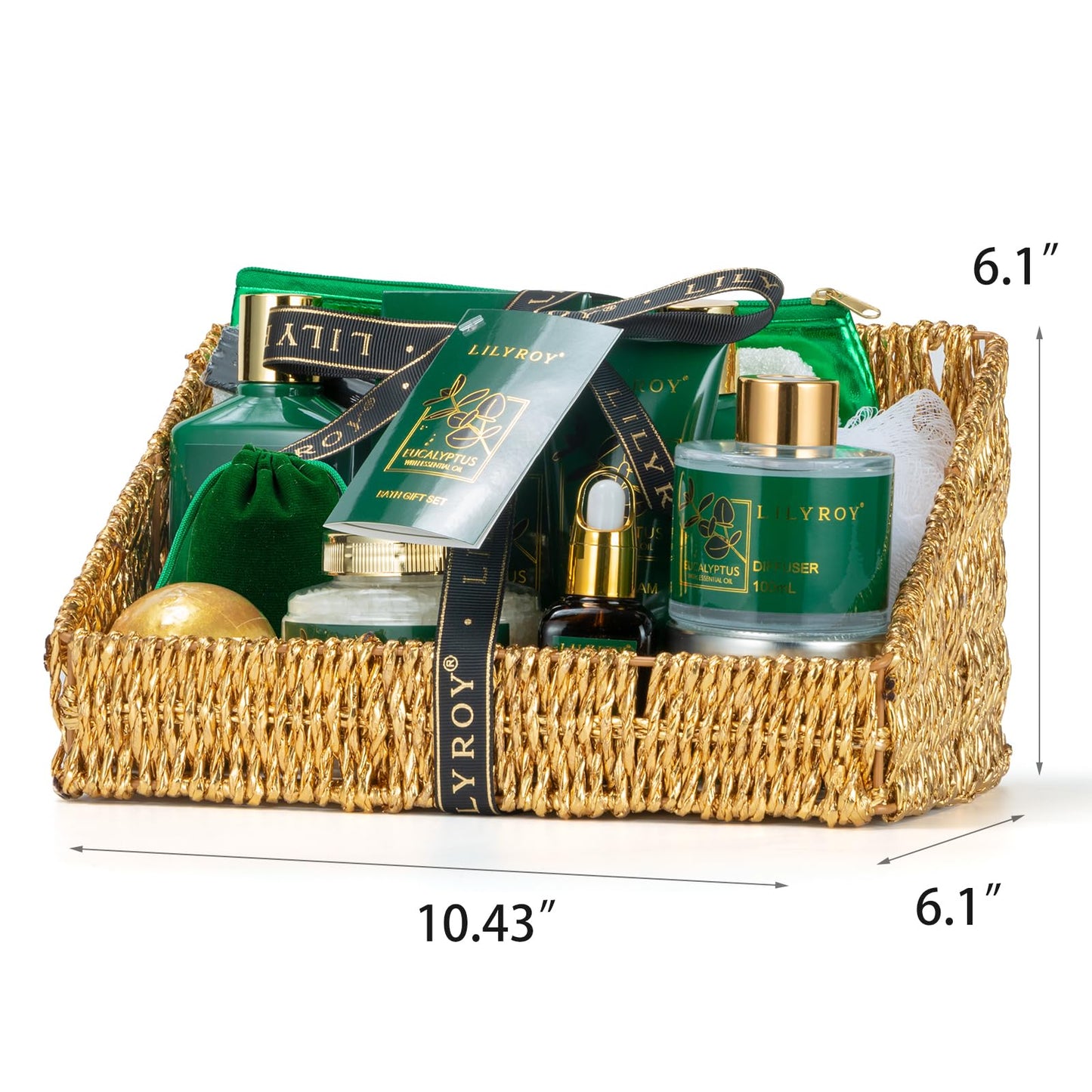 Eucalyptus Spa Bath Gift Set, 15Pcs Premium Spa Gift Baskets for Women & Men