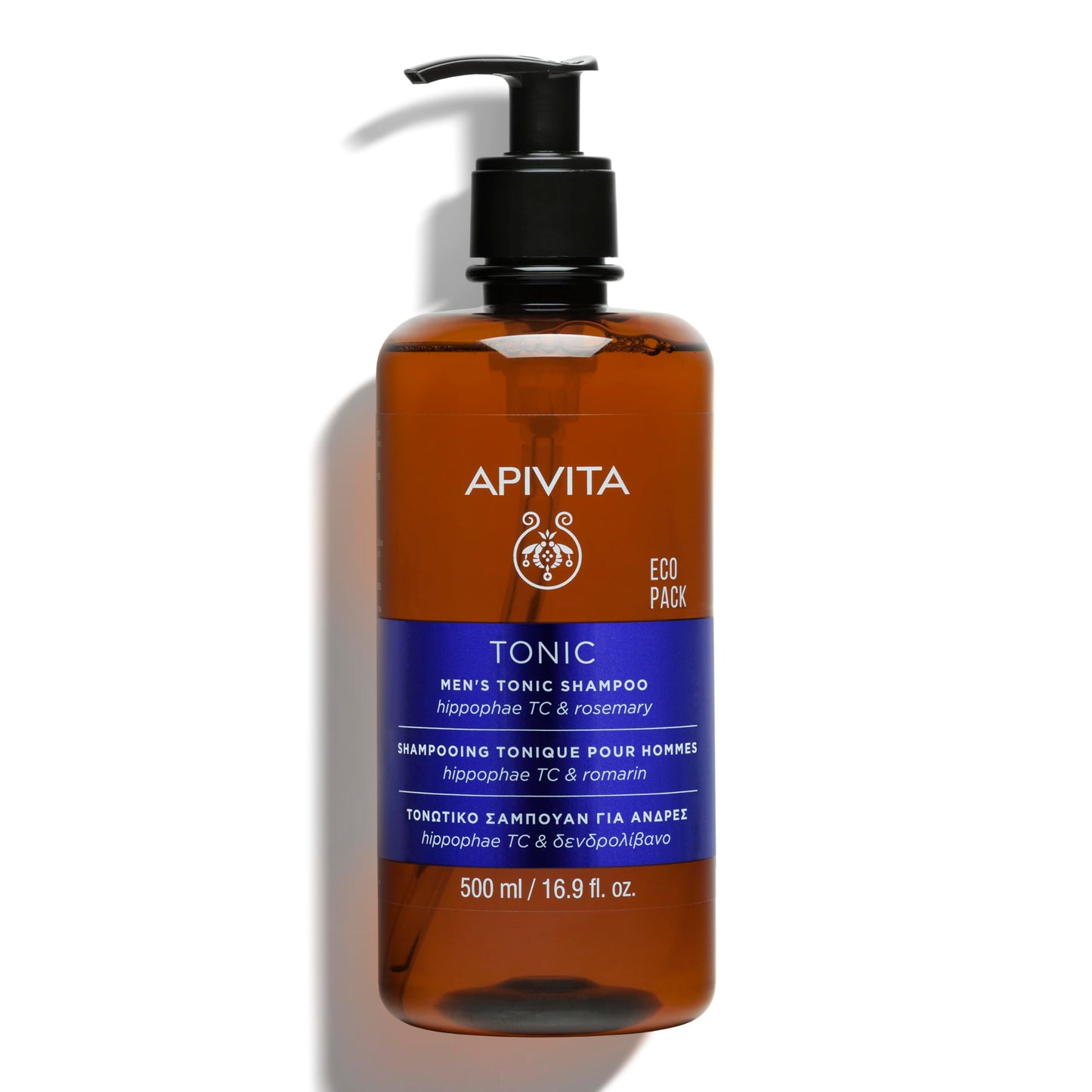 Apivita Tonic Shampoo for Men Thinning Hair Natural Hair Loss Shampoo with Patented Hippophae Tonic Complex, Rosemary and Propolis, Promotes Healthy Hair Growth, Strengthens