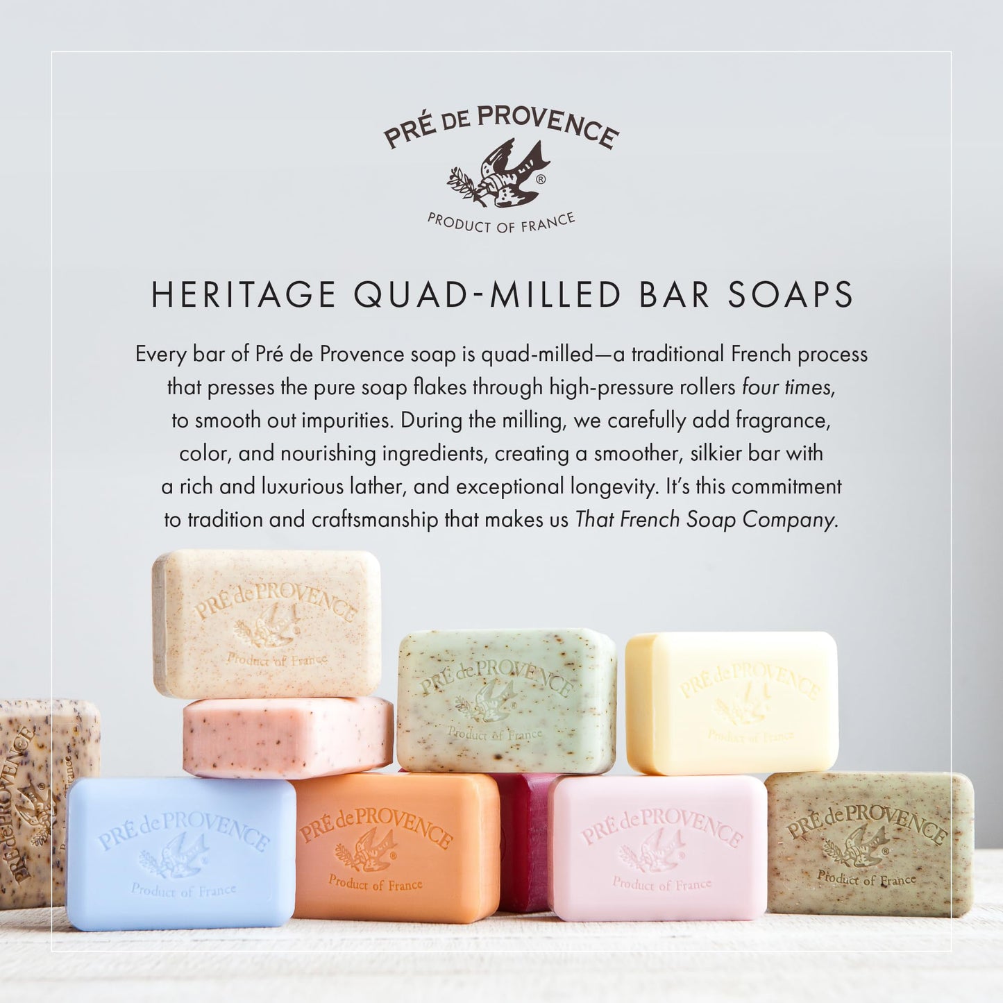 Pre de Provence Artisanal Soap Bar, Enriched with Organic Shea Butter, Natural French Skincare, Quad Milled for Rich Smooth Lather, 8.8 Ounce, Amande