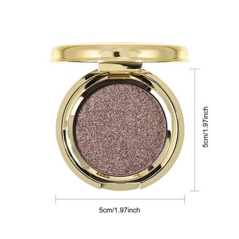 KYDA Single Glitter Eyeshadow, Sparkling Dark Coffee Brown Eyeshadow, Cold Brown Metallic Pressed Powder Eyeshadow, High Pigment Eyeshadow Compact, Lightweight Blendable Glossy Eyeshadow, Rich Brown