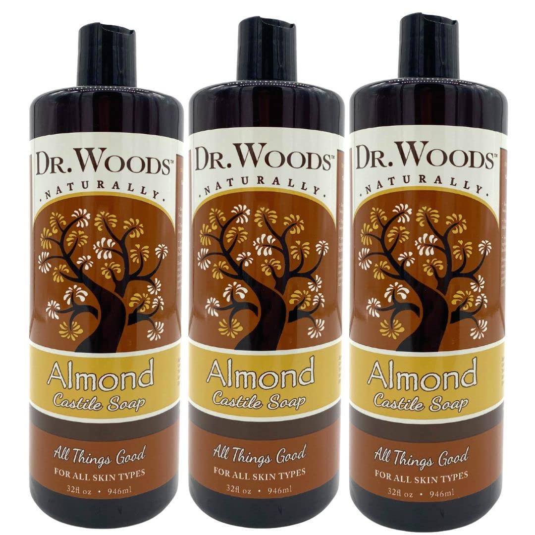 Dr. Woods Pure Almond Liquid Castile Soap, 32 Ounce (Pack of 2)