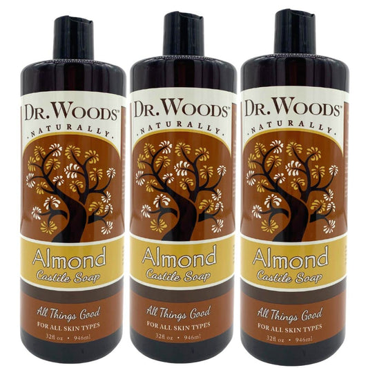 Dr. Woods Pure Almond Liquid Castile Soap, 32 Ounce (Pack of 2)