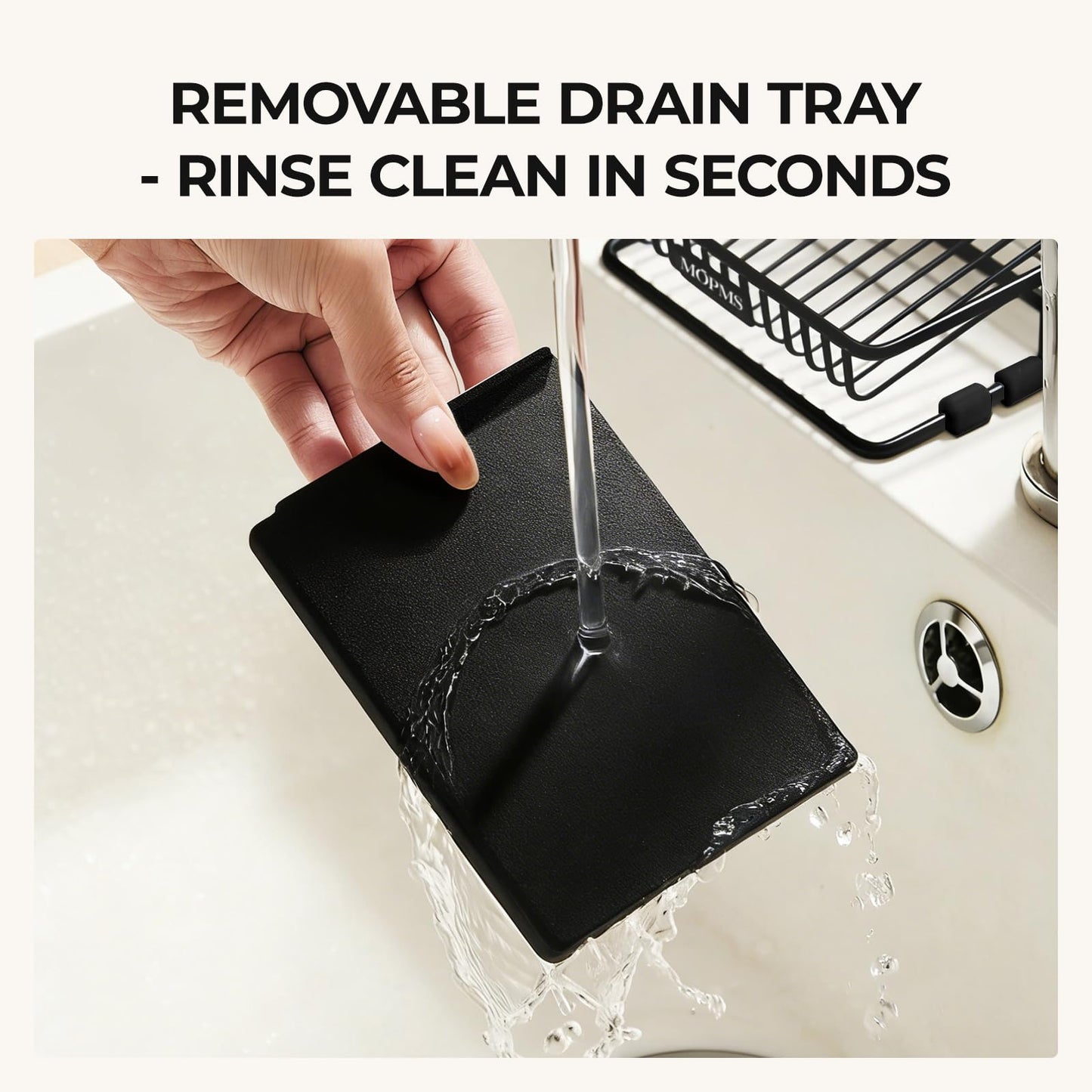 Self Draining Soap Dish, Carbon Steel Bar Soap Holder for Shower, Waterfall Design Soap Saver for Bathroom, Kitchen Sink and Countertop
