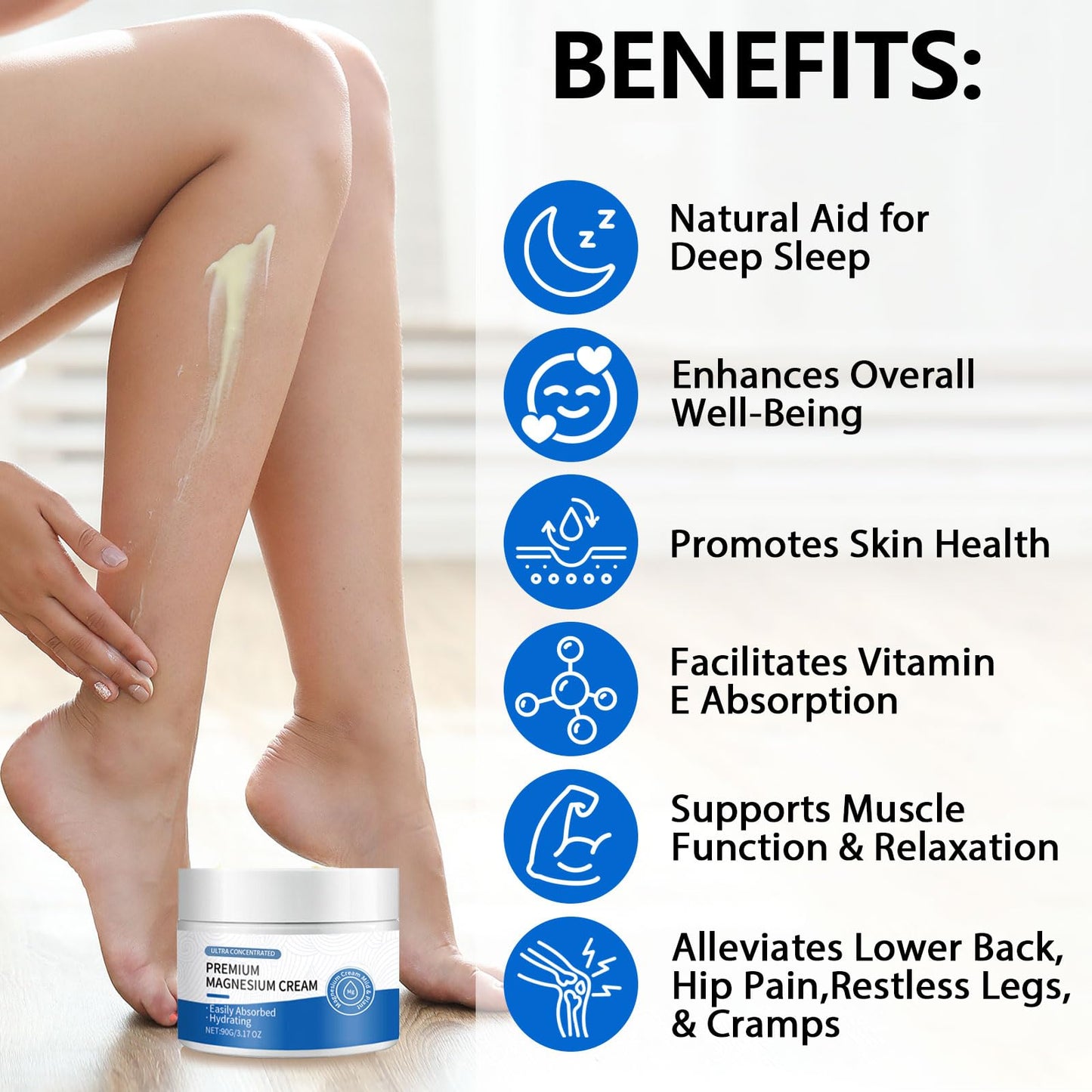 2 Pack Neuropathy Cream, Magnesium Lotion, with High Concentration for Feet, Soothing Muscle, Joint, Knee, Neck, Body Relaxation & Relief | Deep Penetrating, Easy Absorption, Light Weight-3.17 OZ