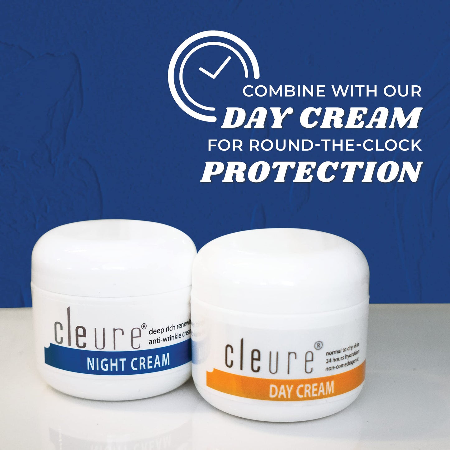 Cleure Hyaluronic Acid & Shea Butter Moisturizing Cream Set – Day & Night Face Moisturizer for Sensitive Skin – Fragrance Free, Paraben Free, Gluten & Salicylate Free