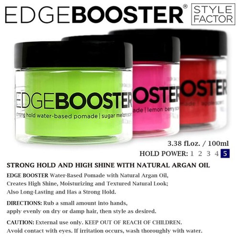 (2Pack) Style Factor Edge Booster Strong Hold Water-Based Pomade 3.38oz (Citrus)