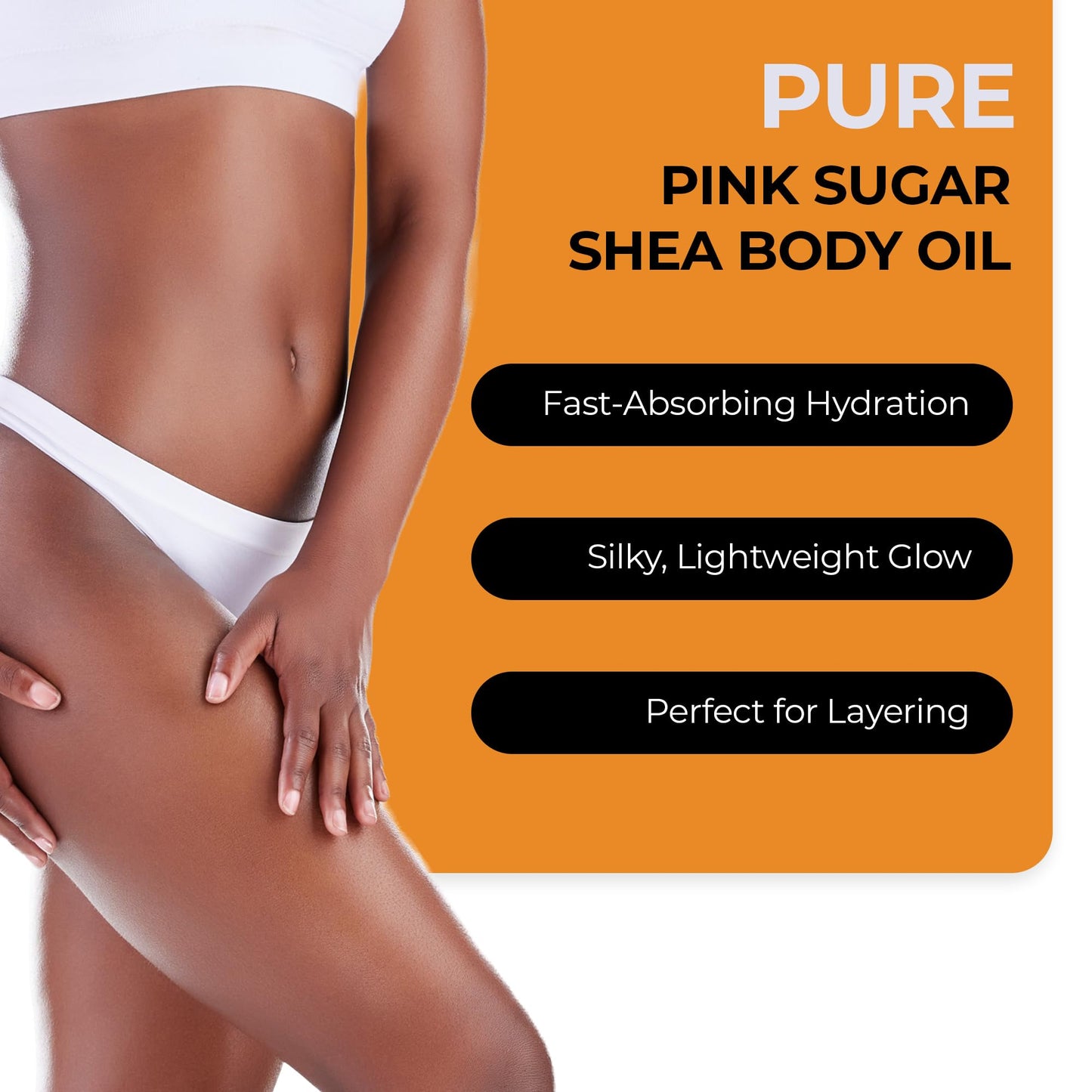 RA COSMETICS Shea Body Oil, Pink Sugar – Lightweight African Body Oil with Unrefined Shea Nut Oil from Ghana – Hydrating Moisturizer for Dry Skin – Softens & Smoothes Skin from Head to Toe – 2oz