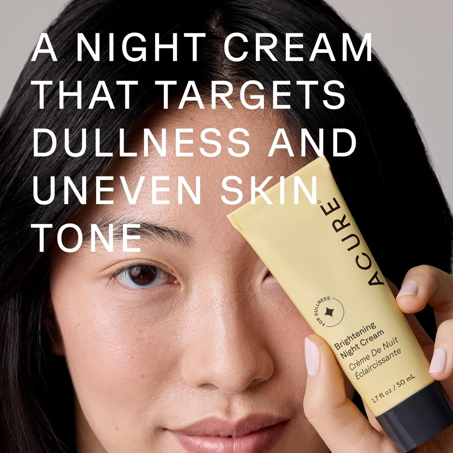 Acure Brightening Night Cream - Radiance Boosting Night Face Cream for Women & Men, Hydrating & Revitalizing Moisturizer for Uneven Skin Tone & Dullness w/Chlorella, Echinacea & Argan Oil - 1.7 fl oz