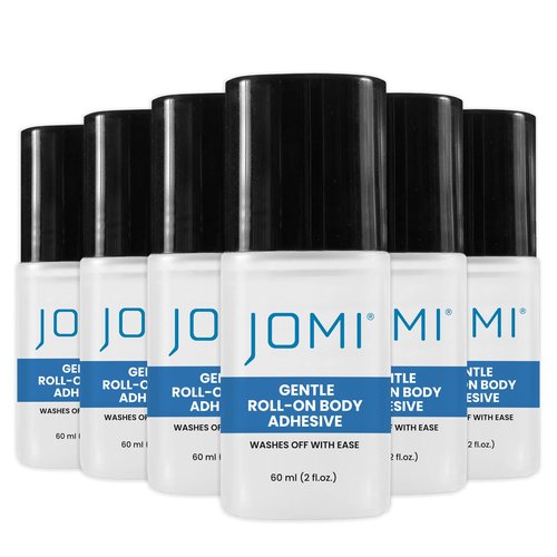 Premium Roll On Body Glue for Skin 6 Packs of Liquid Fashion Tape, Butt Glue for Dancers, 2oz Body Glue for Clothes & Fashion, Sweat Resistant Skin Adhesive, Sock Glue, Wig Glue, Residue Free