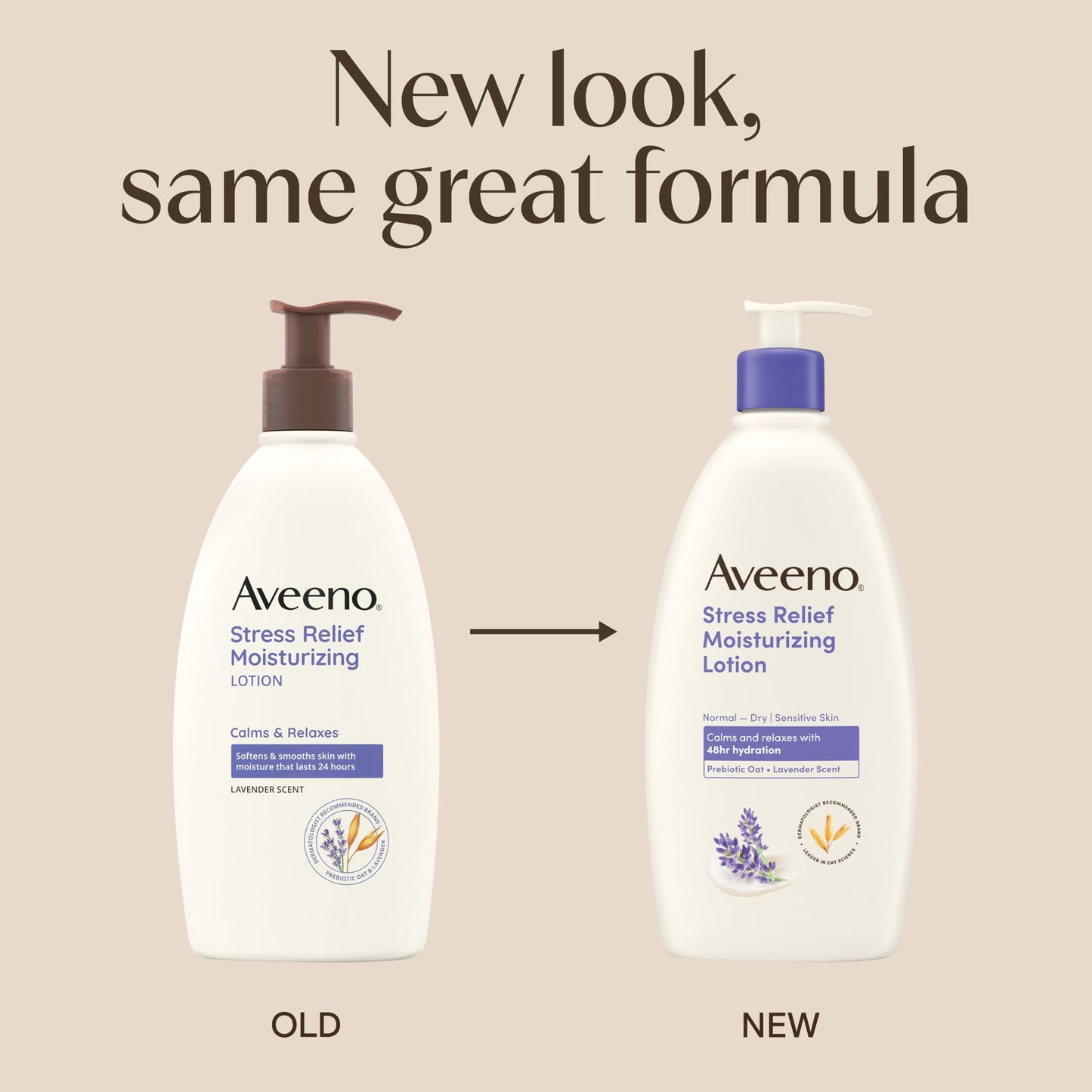 Aveeno Stress Relief Moisturizing Body Lotion with Lavender Scent, Natural Oatmeal to Calm & Relax, Non-Greasy Daily Stress Relief Lotion, 12 fl. oz