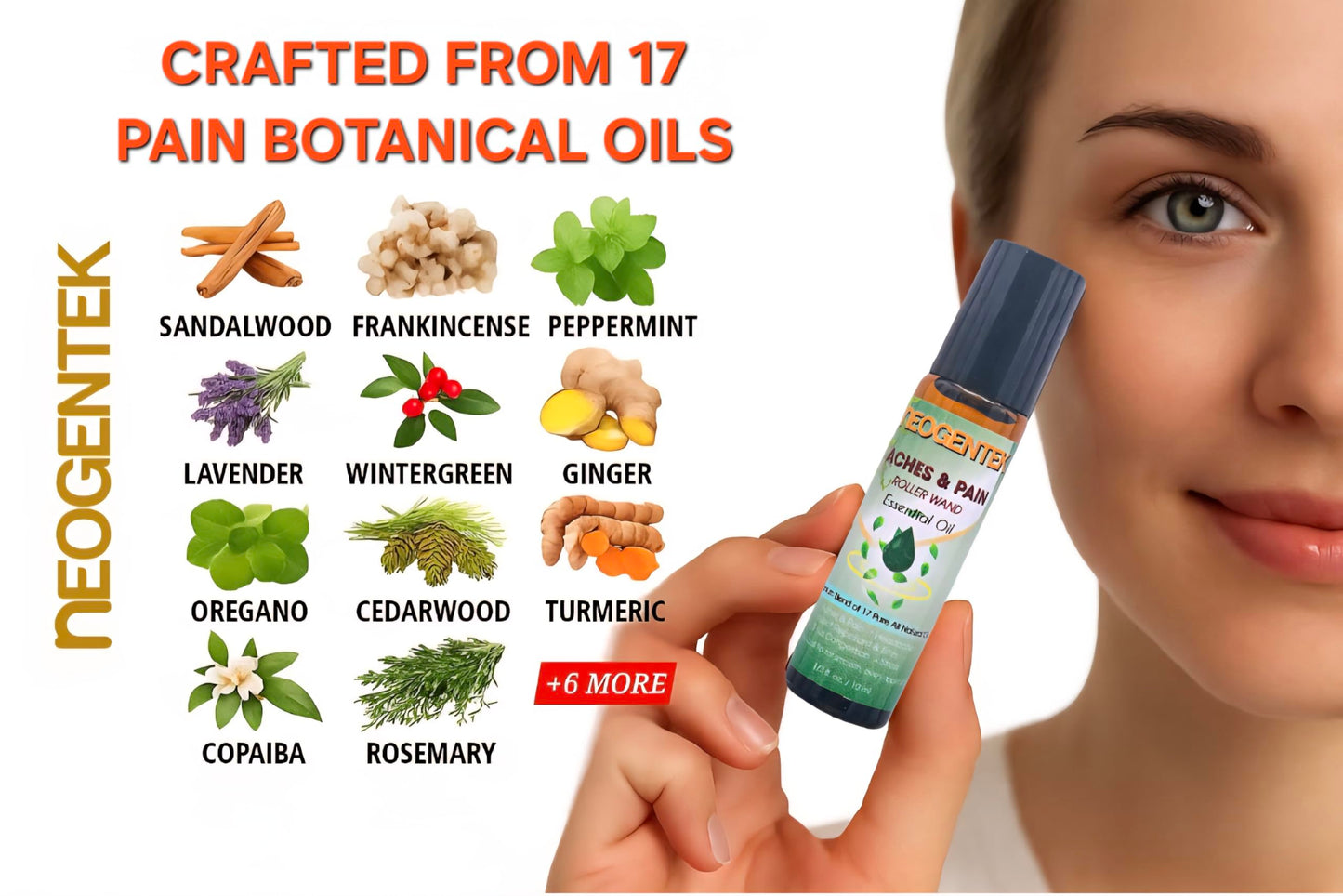 Aches & Pains Essential Oil Blend | Crafted from 17 Pure Botanical Oils | Natural Comfort & Relaxation – Aromatherapy Roll-On for Muscles & Joints, Headache – 10ml (Aches & Pains)