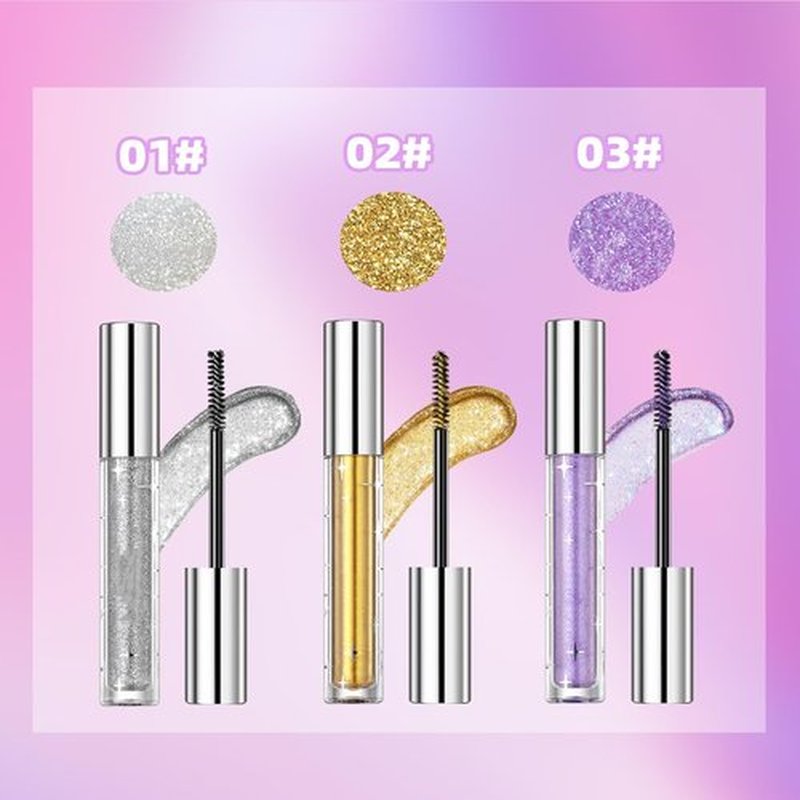 Question Beauty Glitter Mascara, 3PCS Glitter Mascara Eyeshadow, Questionbeauty Glitter Mascara, Question Beauty Mascara, Colored Mascara for Eyelashes (C)