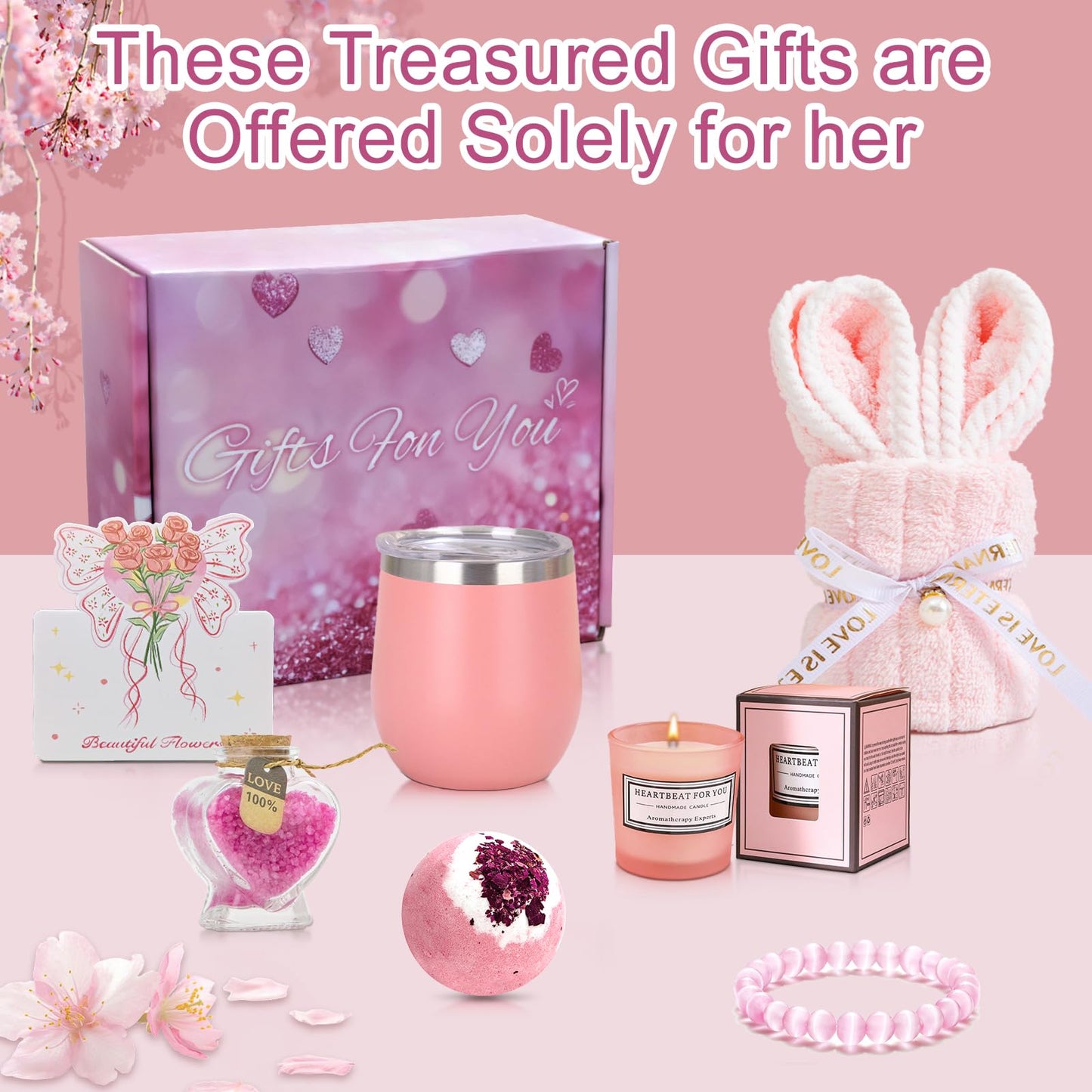 Gifts for Women Bath and Body Gift Basket Valentines Day Gifts Coconut Lavender Home Spa Set Self Care Gift for Mom Sister Her Wife Spa Kit Care Package